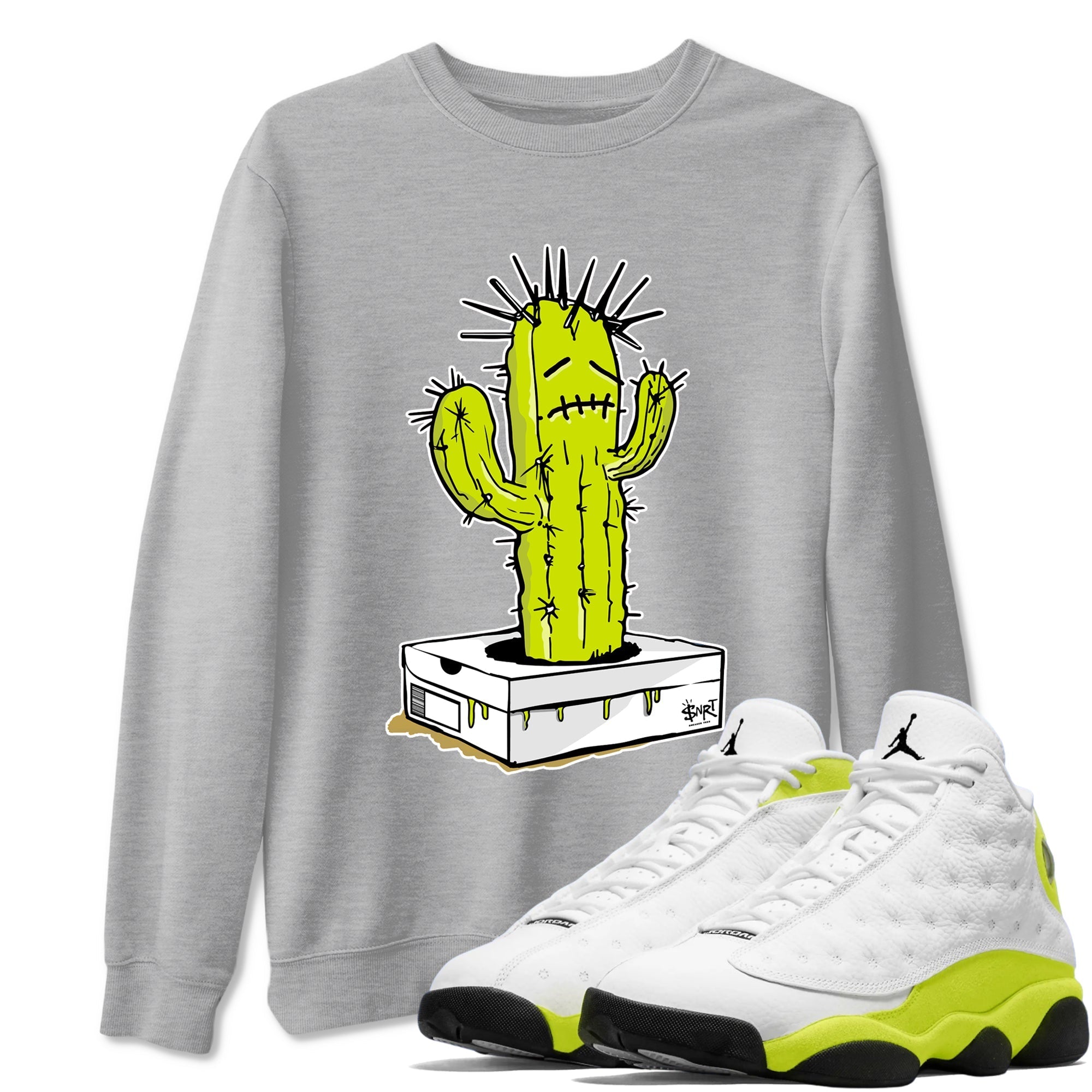 snkmatch Box Cactus snkmatch Tees - Air Jordan 13 Bright Cactus