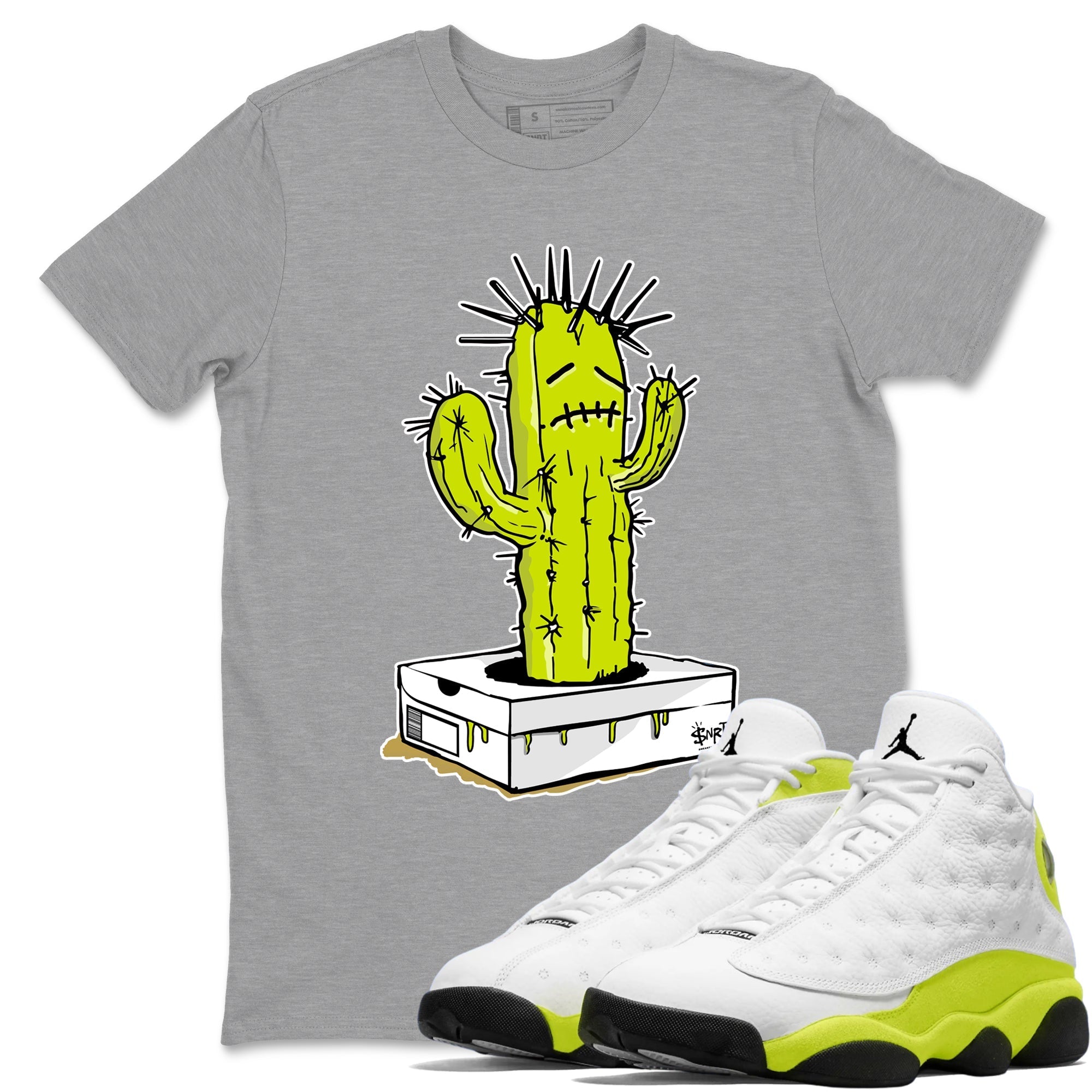 snkmatch Box Cactus snkmatch Tees - Air Jordan 13 Bright Cactus