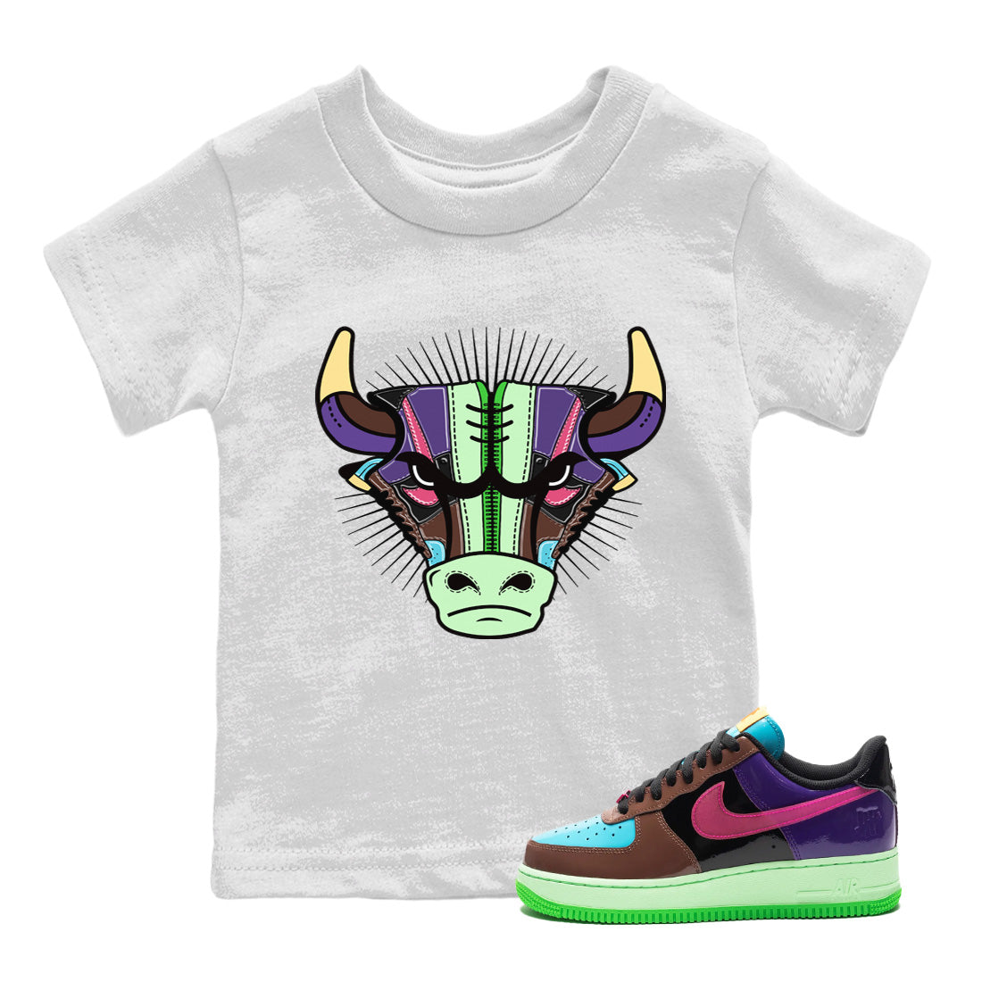 snkmatch Bull Head Kids Tops - Air Force 1 Undefeated Fauna Brown