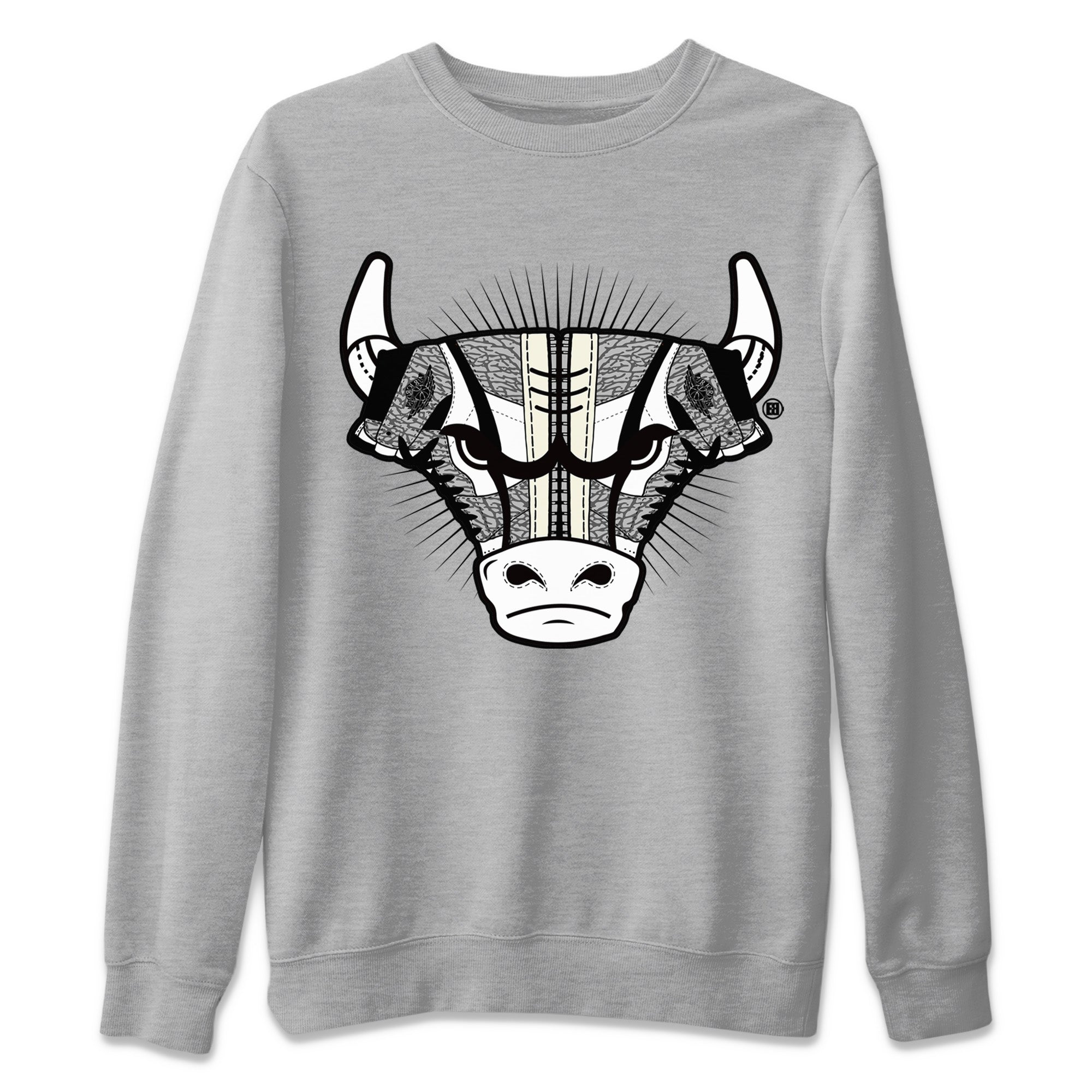 snkmatch Bull Head Unisex Tops - Air Jordan 1 White Cement