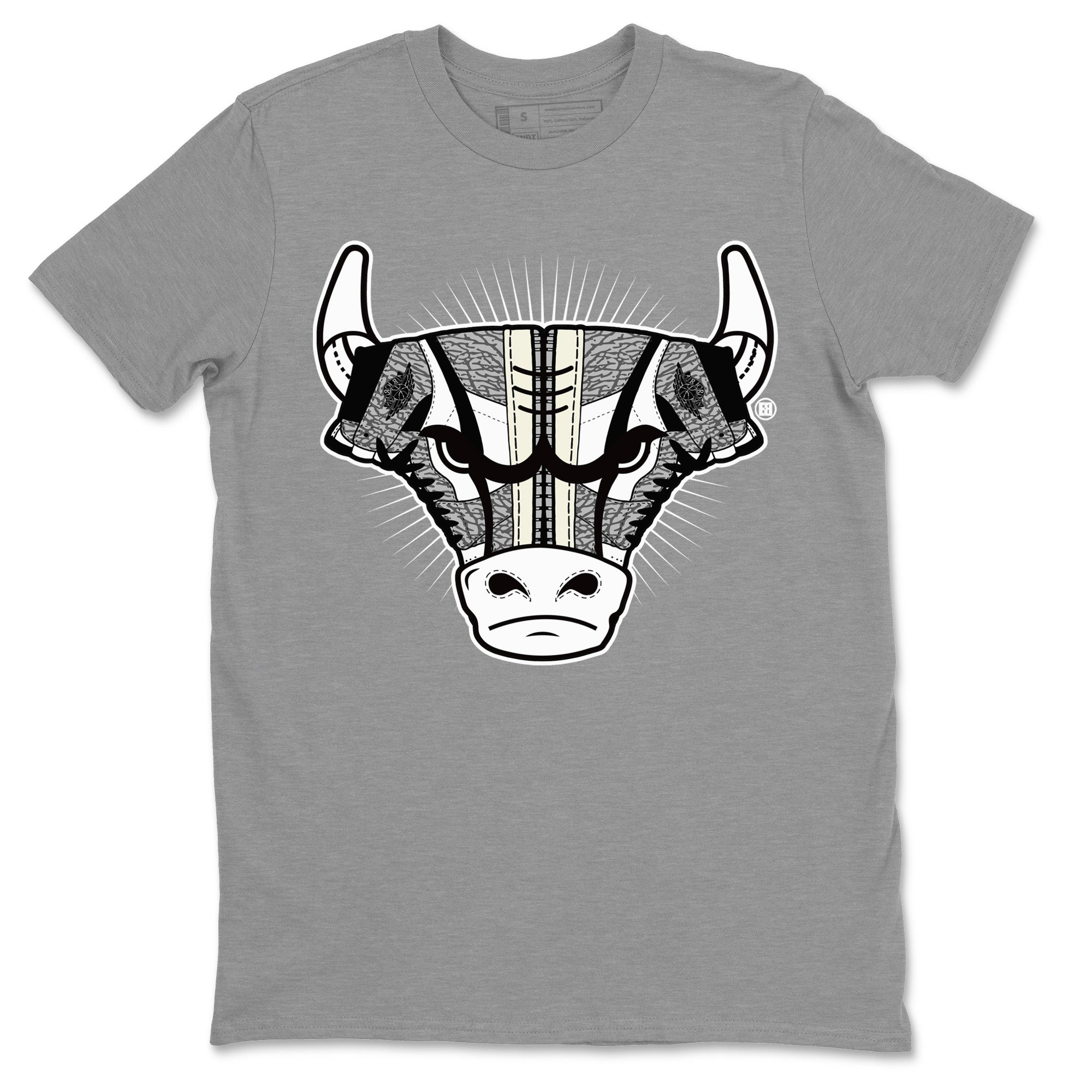 snkmatch Bull Head Unisex Tops - Air Jordan 1 White Cement