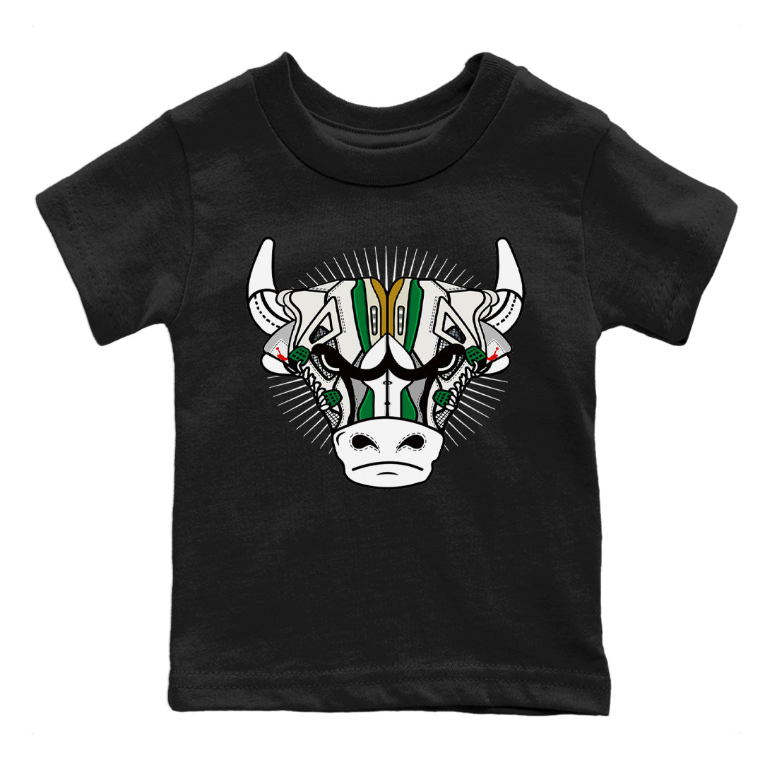 snkmatch Bull Head Kids Tops - Air Jordan 4 Pine Green SB