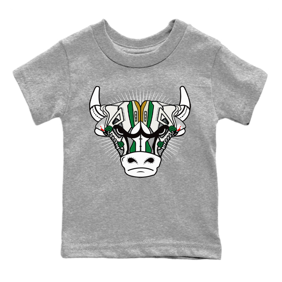 snkmatch Bull Head Kids Tops - Air Jordan 4 Pine Green