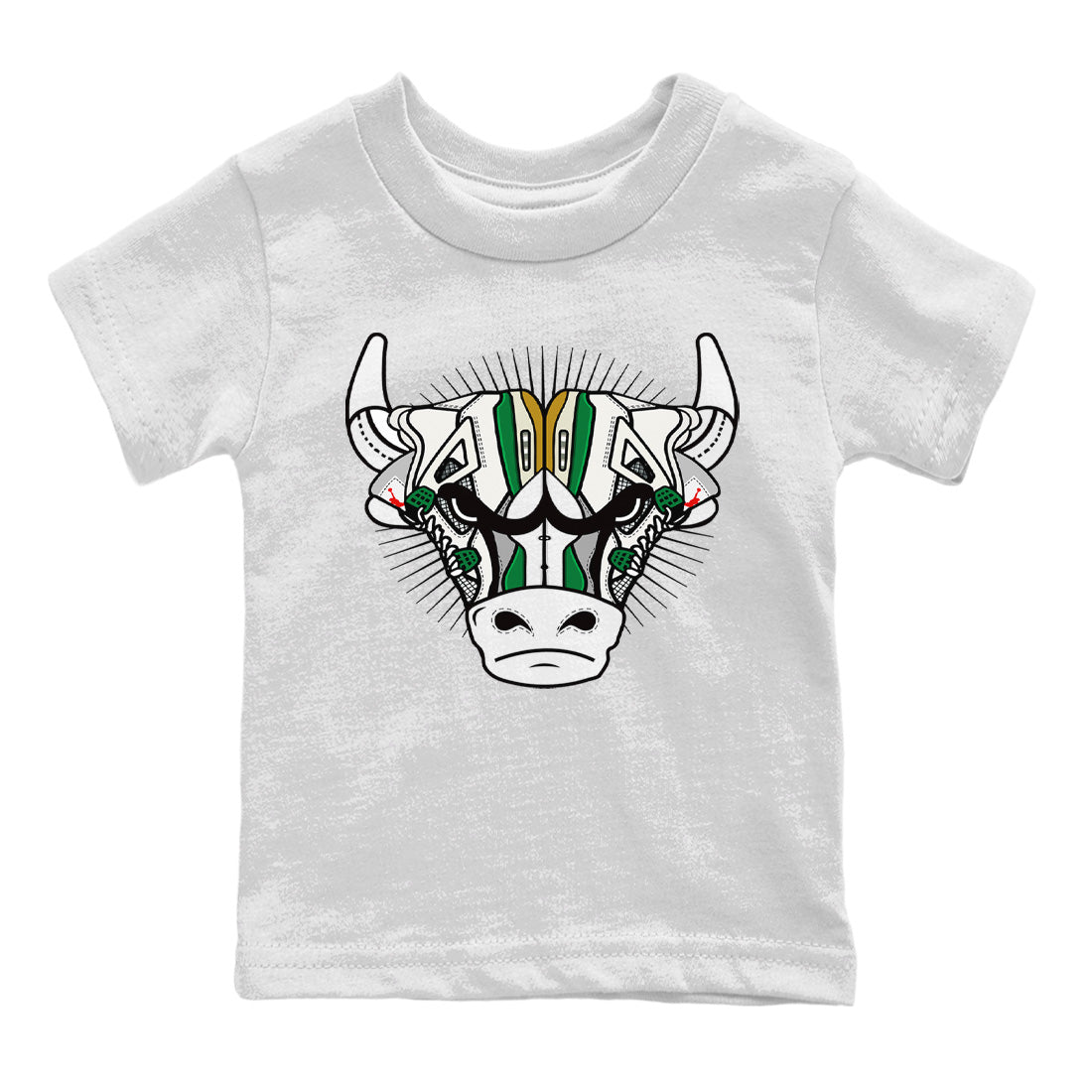 snkmatch Bull Head Kids Tops - Air Jordan 4 Pine Green