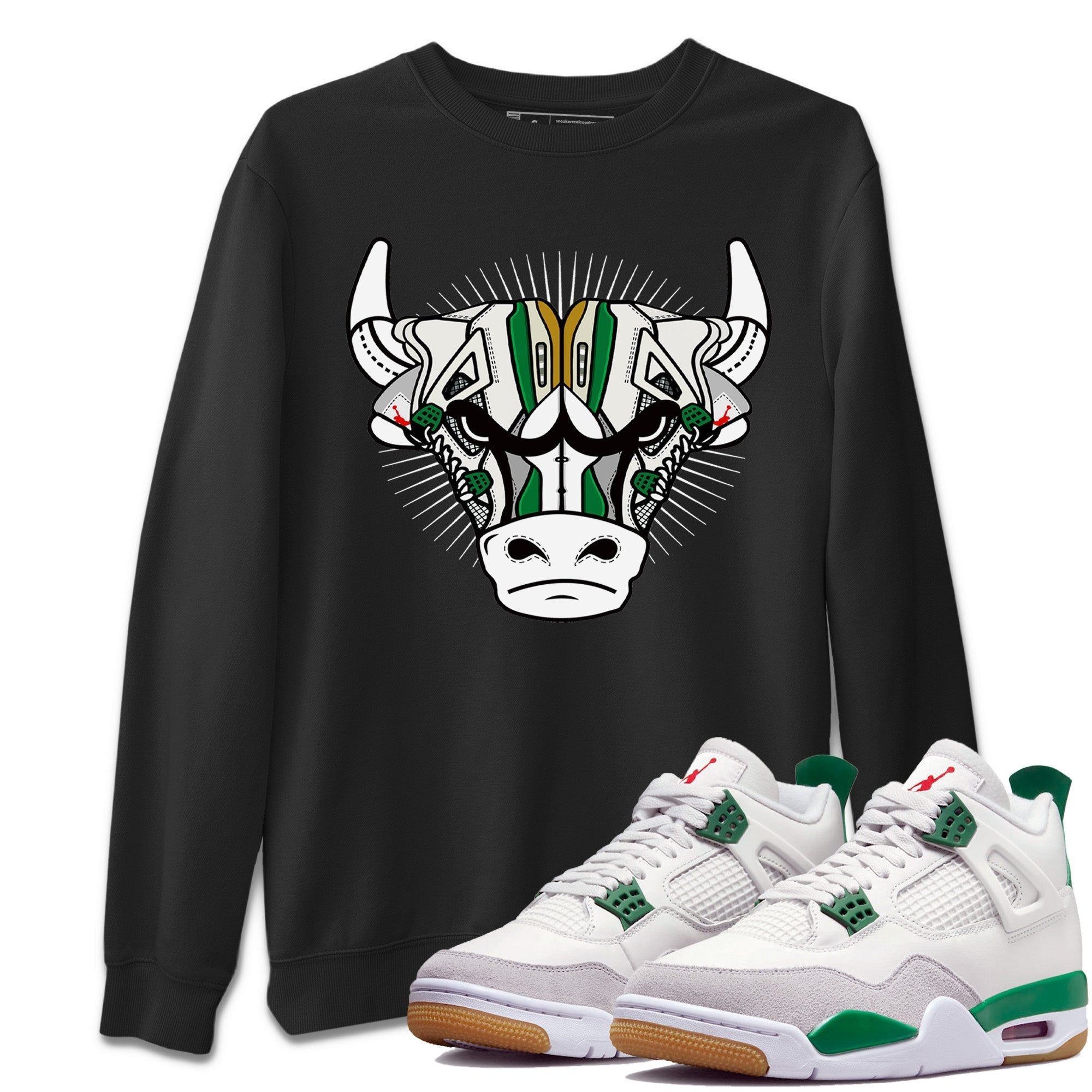 snkmatch Bull Head Unisex Tops - Air Jordan 4 Pine Green SB