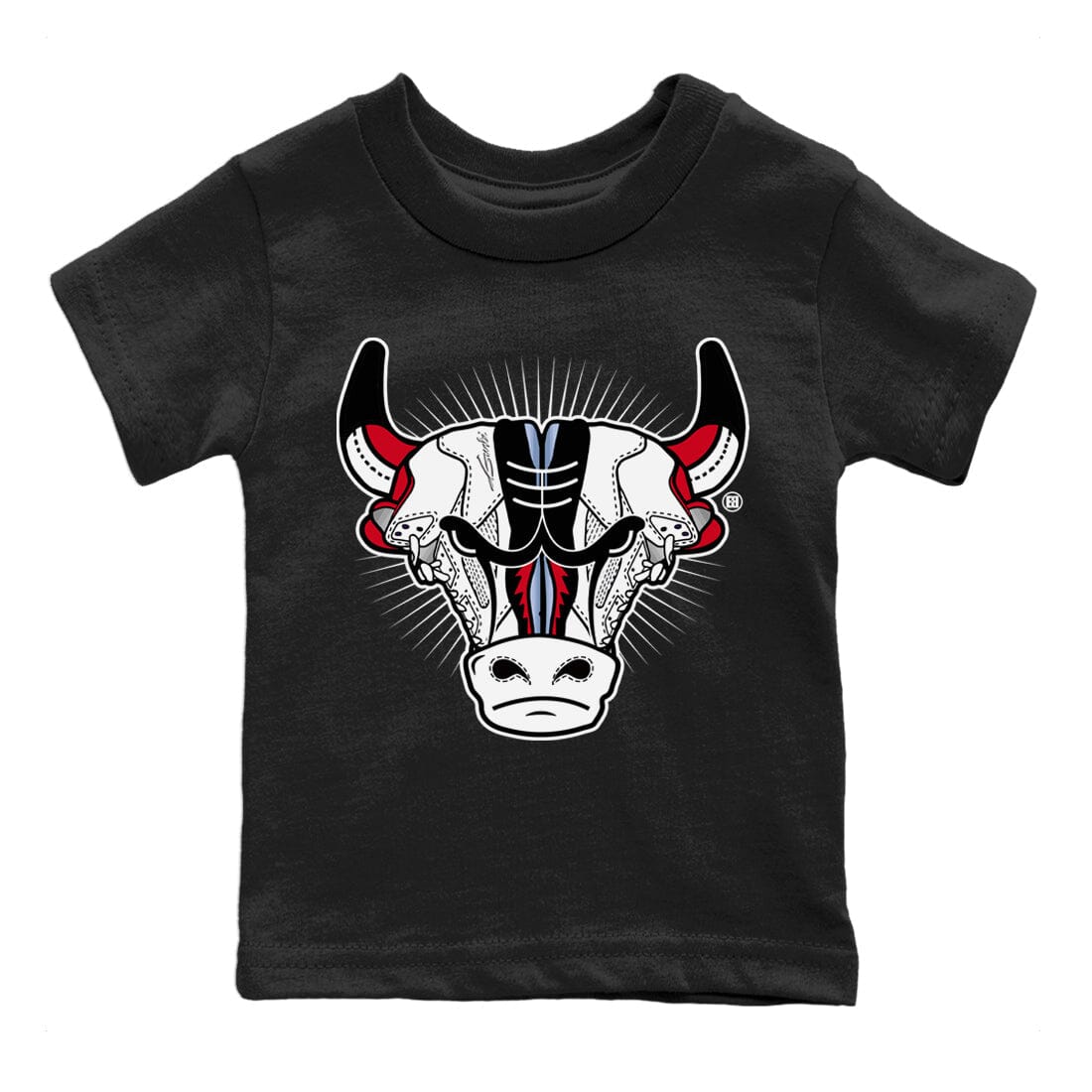 snkmatch Bull Head Kids Tops - Air Jordan 5 Fire Red