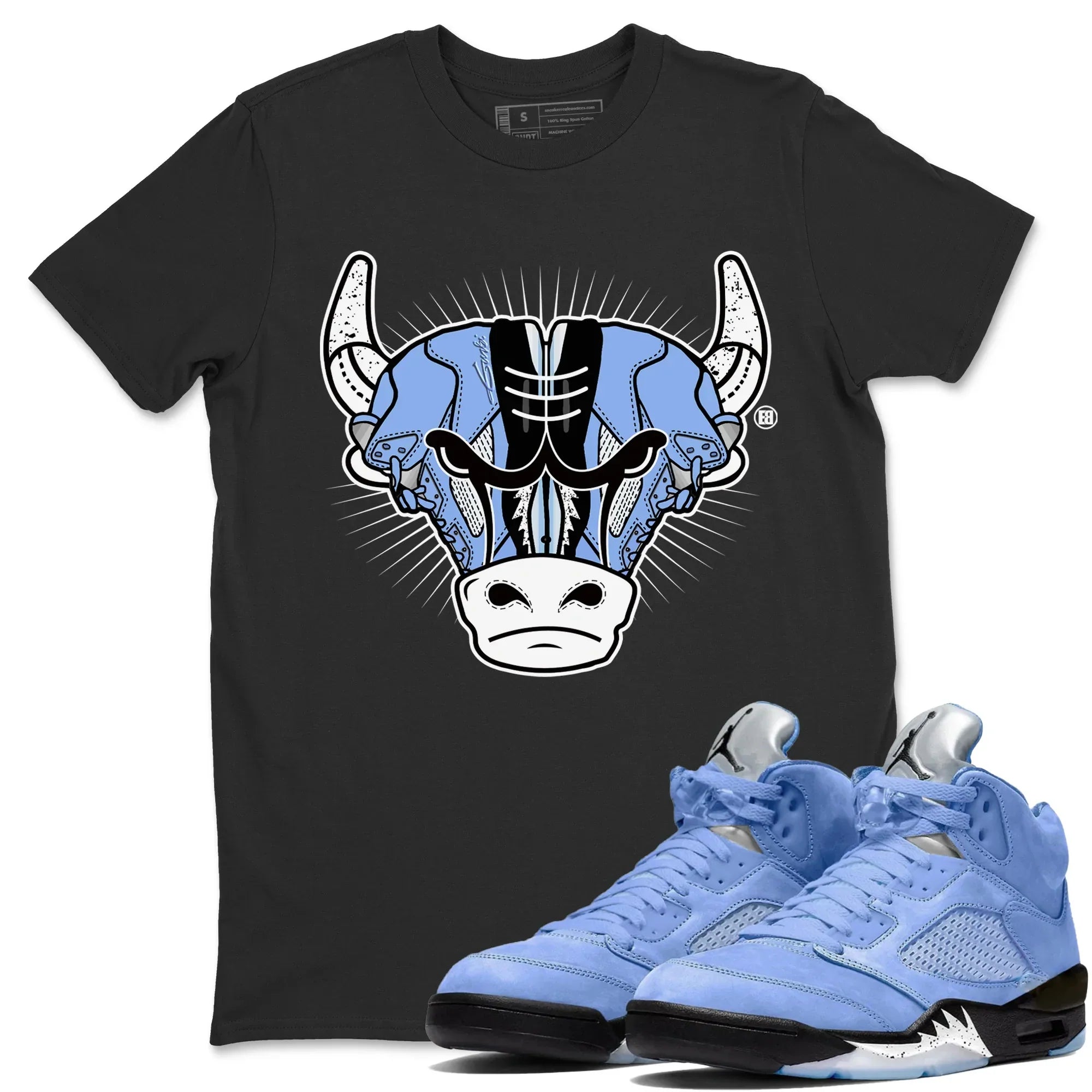 snkmatch Bull Head Unisex Tops - Air Jordan 5 UNC