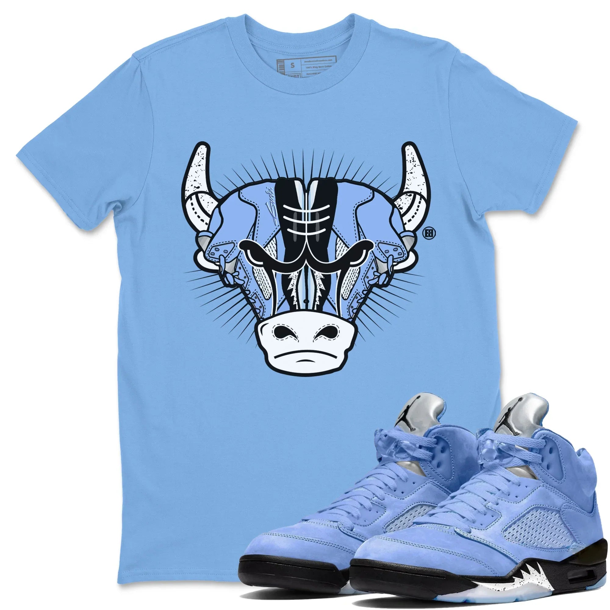 snkmatch Bull Head Unisex Tops - Air Jordan 5 UNC