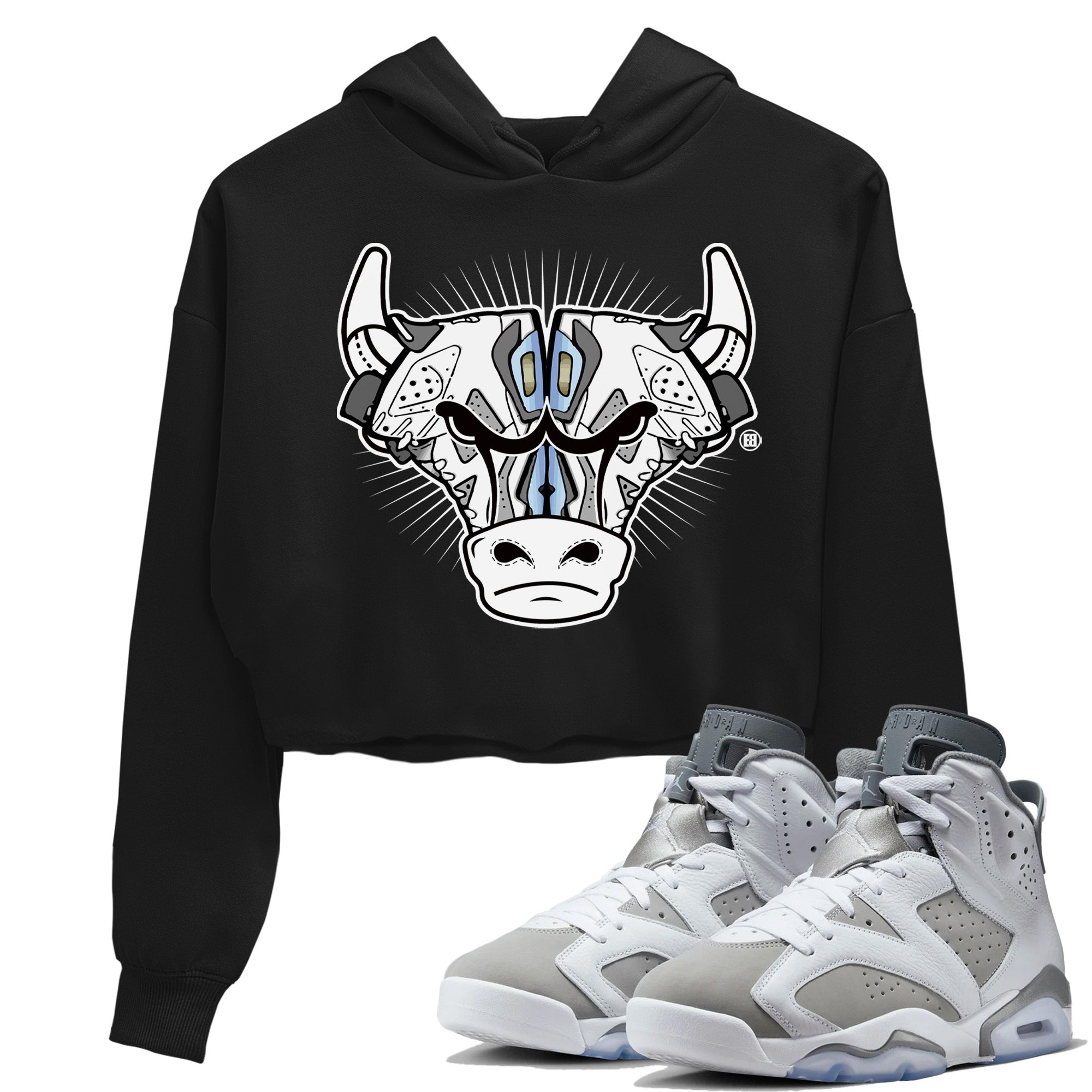 snkmatch Bull Head Women's Tops - Air Jordan 6 Cool Grey