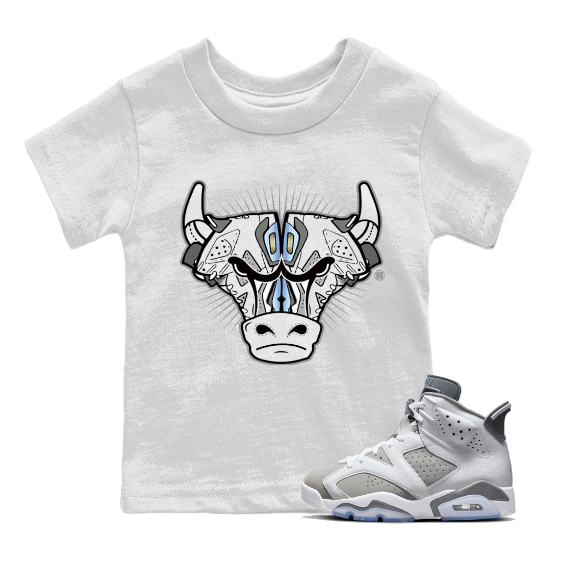snkmatch Bull Head Kids Tops - Air Jordan 6 Cool Grey