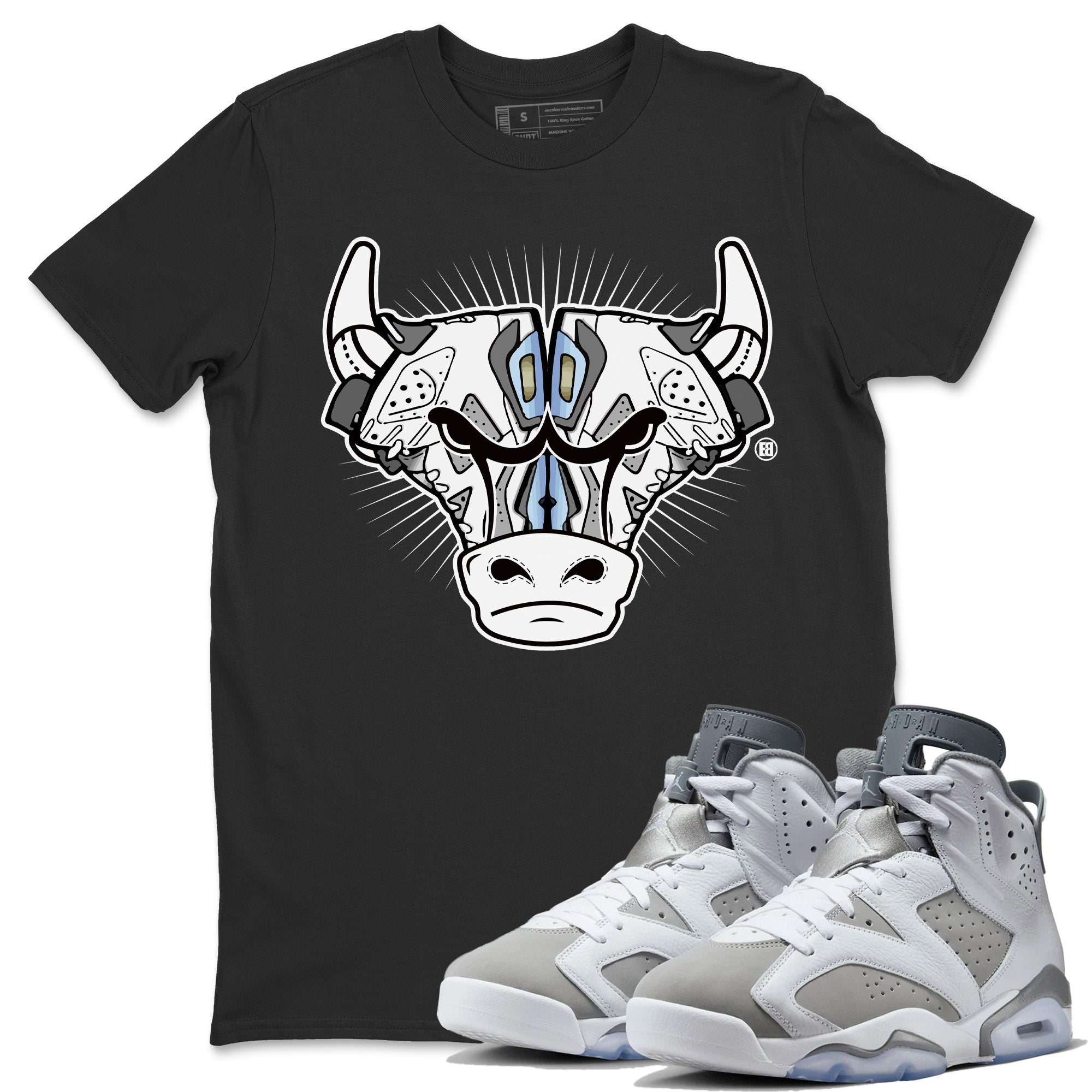 snkmatch Bull Head Unisex Tops - Air Jordan 6 Cool Grey