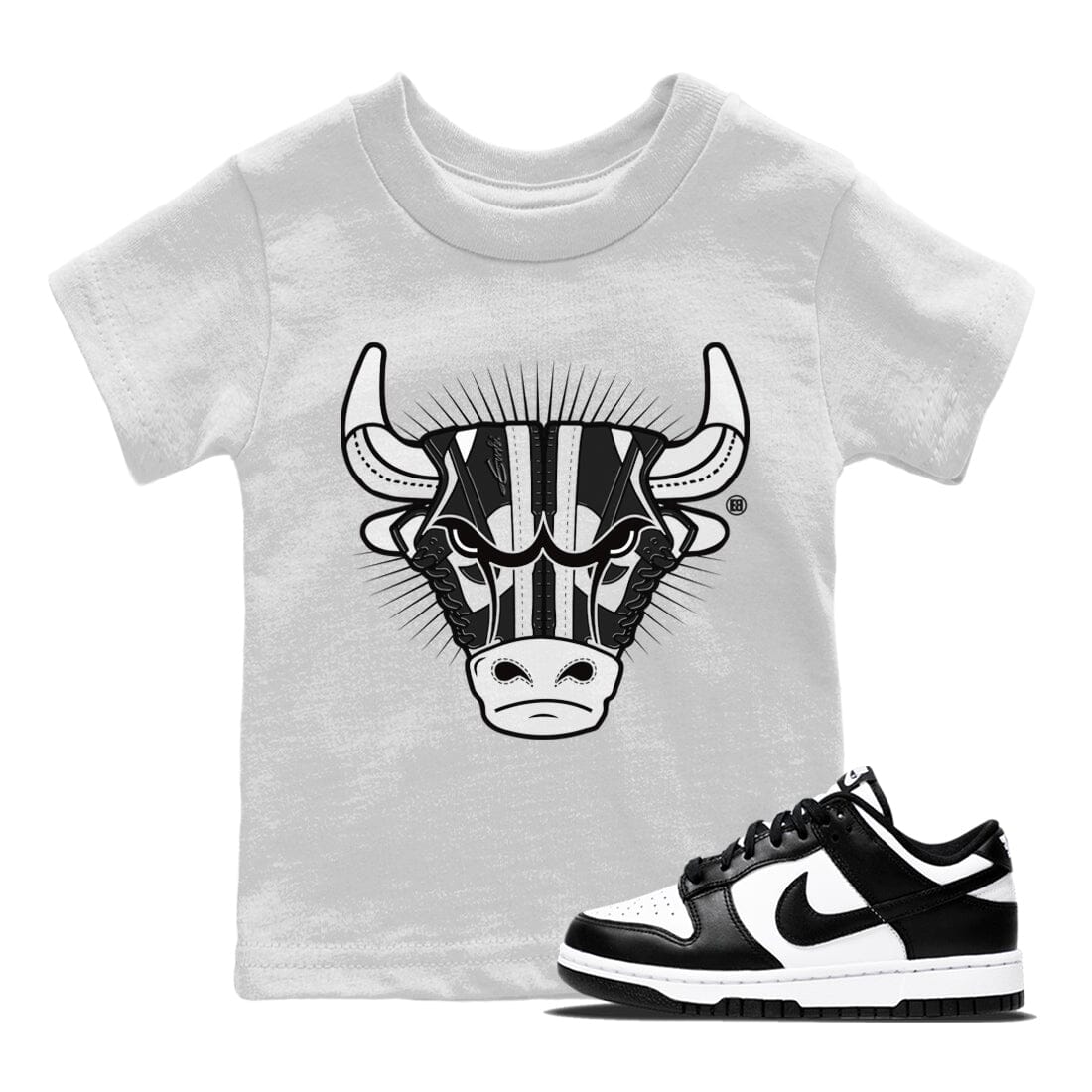snkmatch Bull Head Kids Tops - Dunk Panda