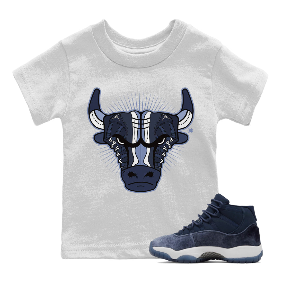 snkmatch Bull Head Kids Tops - Air Jordan 11 Midnight Navy