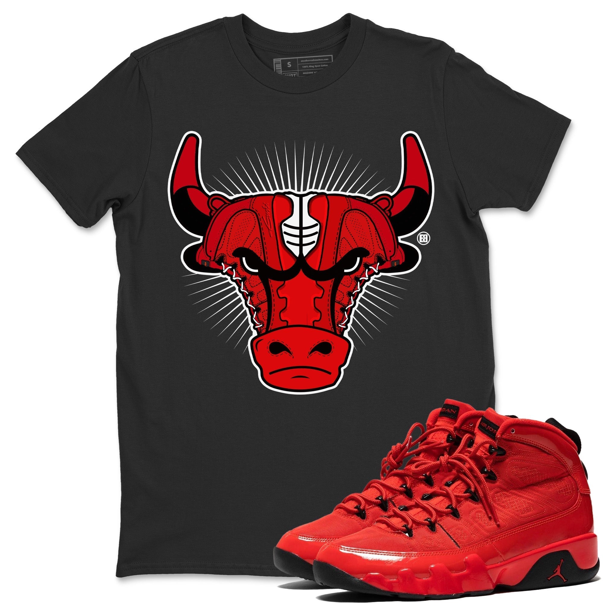 snkmatch Bull Head Unisex Tops - Air Jordan 9 Chile Red