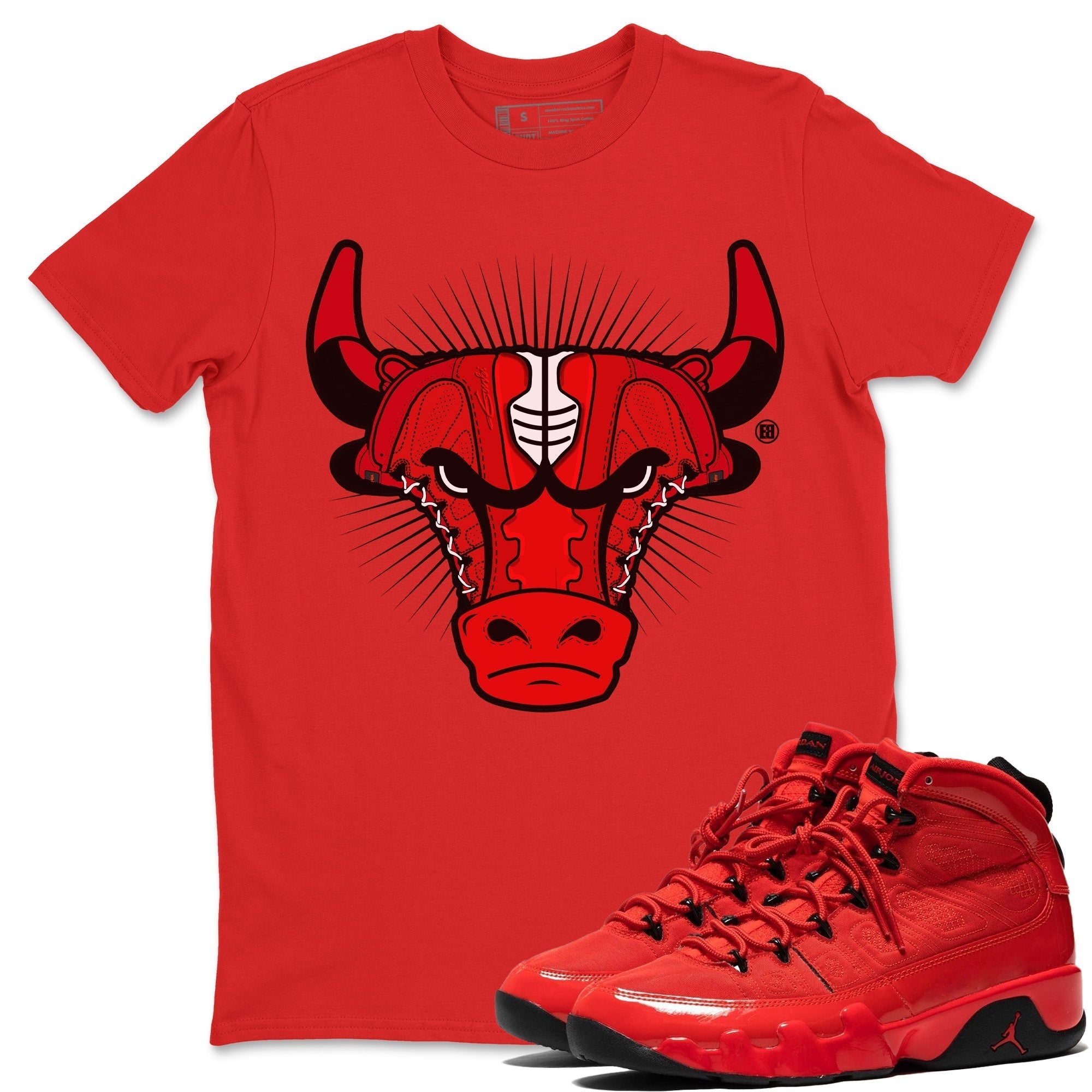 snkmatch Bull Head Unisex Tops - Air Jordan 9 Chile Red