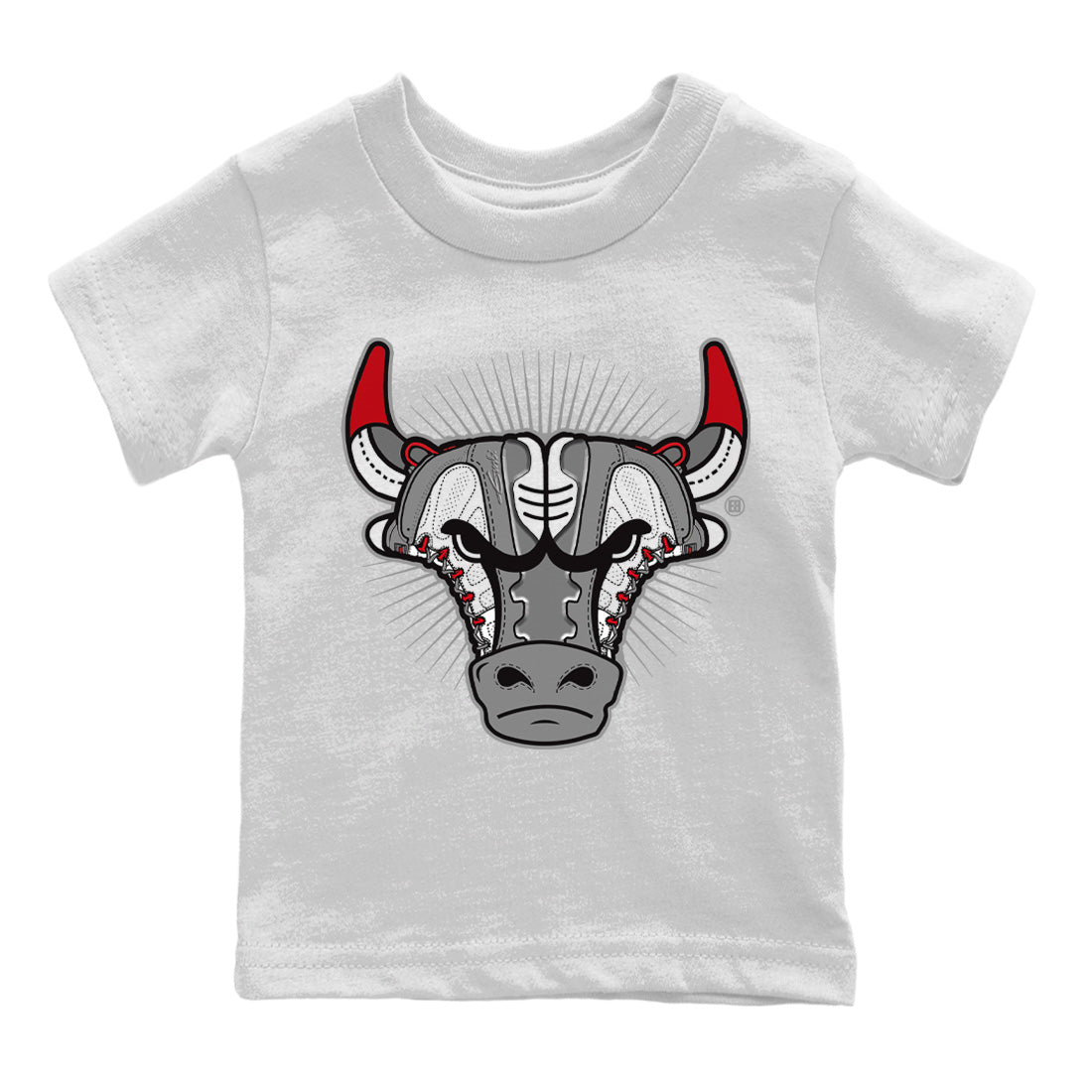 snkmatch Bull Head Kids Tops - Air Jordan 9 Fire Red