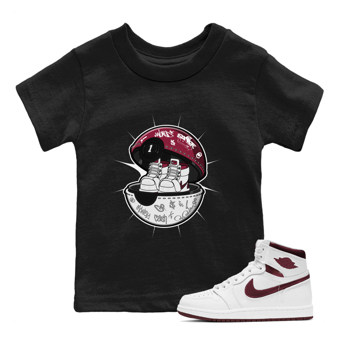 snkmatch Capsule snkmatch Tee Kids - Air Jordan 1 Metallic Burgundy