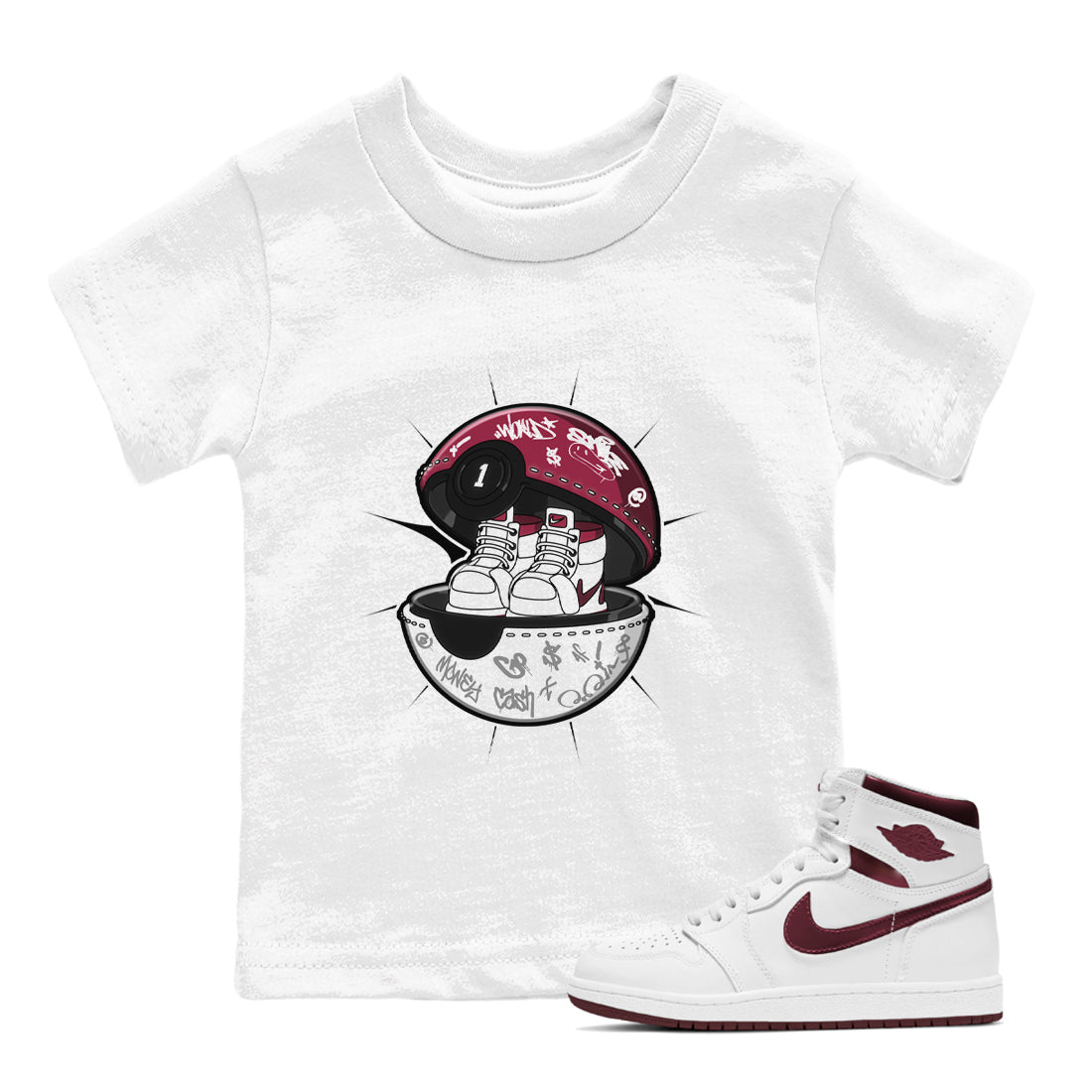 snkmatch Capsule snkmatch Tee Kids - Air Jordan 1 Metallic Burgundy