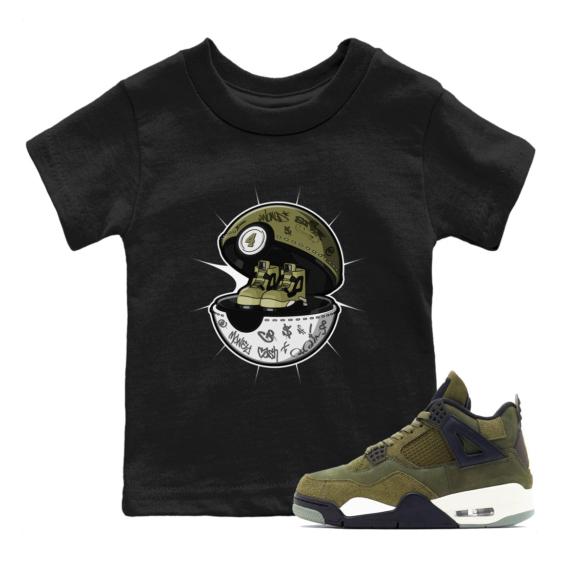 snkmatch Capsule snkmatch Tee Kids - Air Jordan 4 Medium Olive