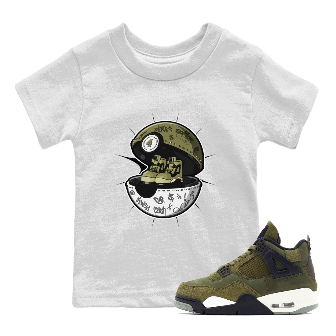 snkmatch Capsule snkmatch Tee Kids - Air Jordan 4 Medium Olive