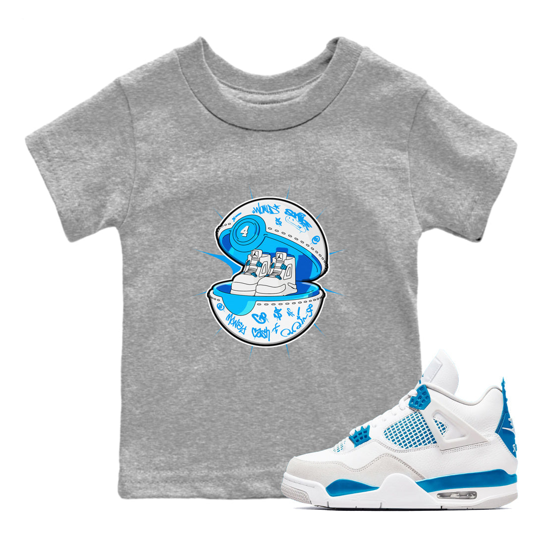 snkmatch Capsule snkmatch Tees Kids - Air Jordan 4 Military Blue