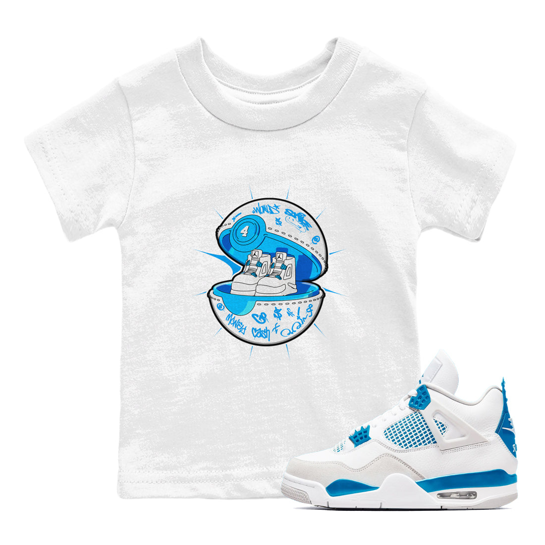 snkmatch Capsule snkmatch Tees Kids - Air Jordan 4 Military Blue