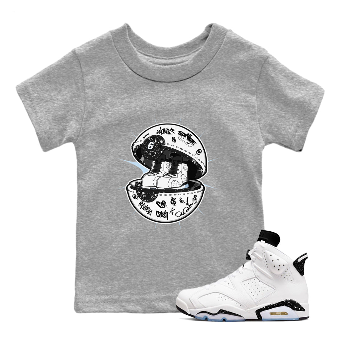 snkmatch Capsule snkmatch Tees Kids - Air Jordan 6 White Black