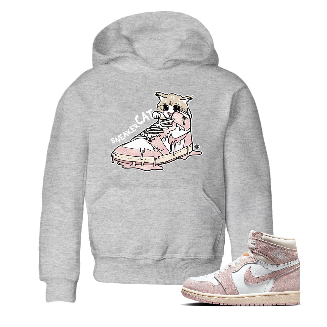 snkmatch Cat Kids Tops - Air Jordan 1 Washed Pink