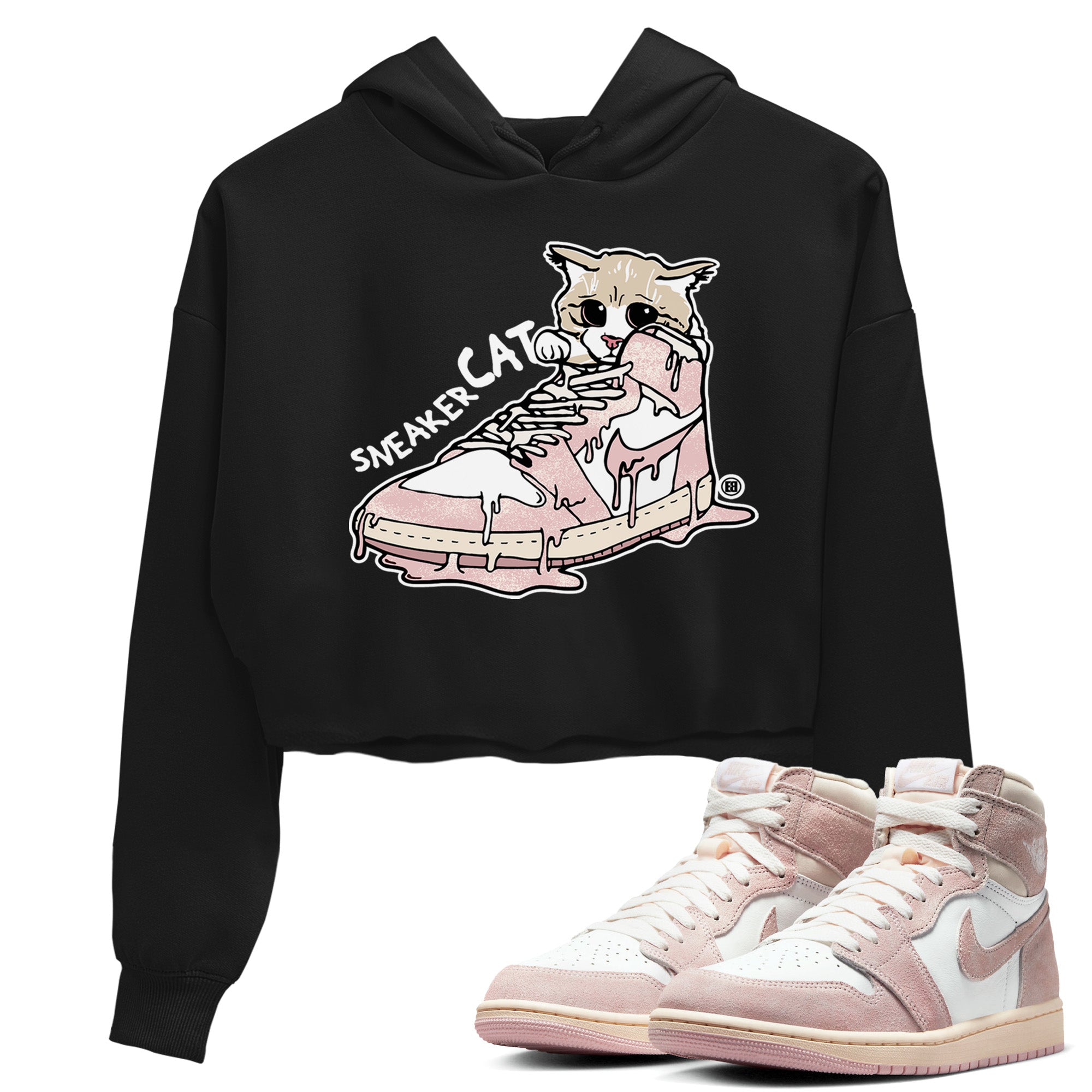 snkmatch Cat Women's Tops - Air Jordan 1 Washed Pink