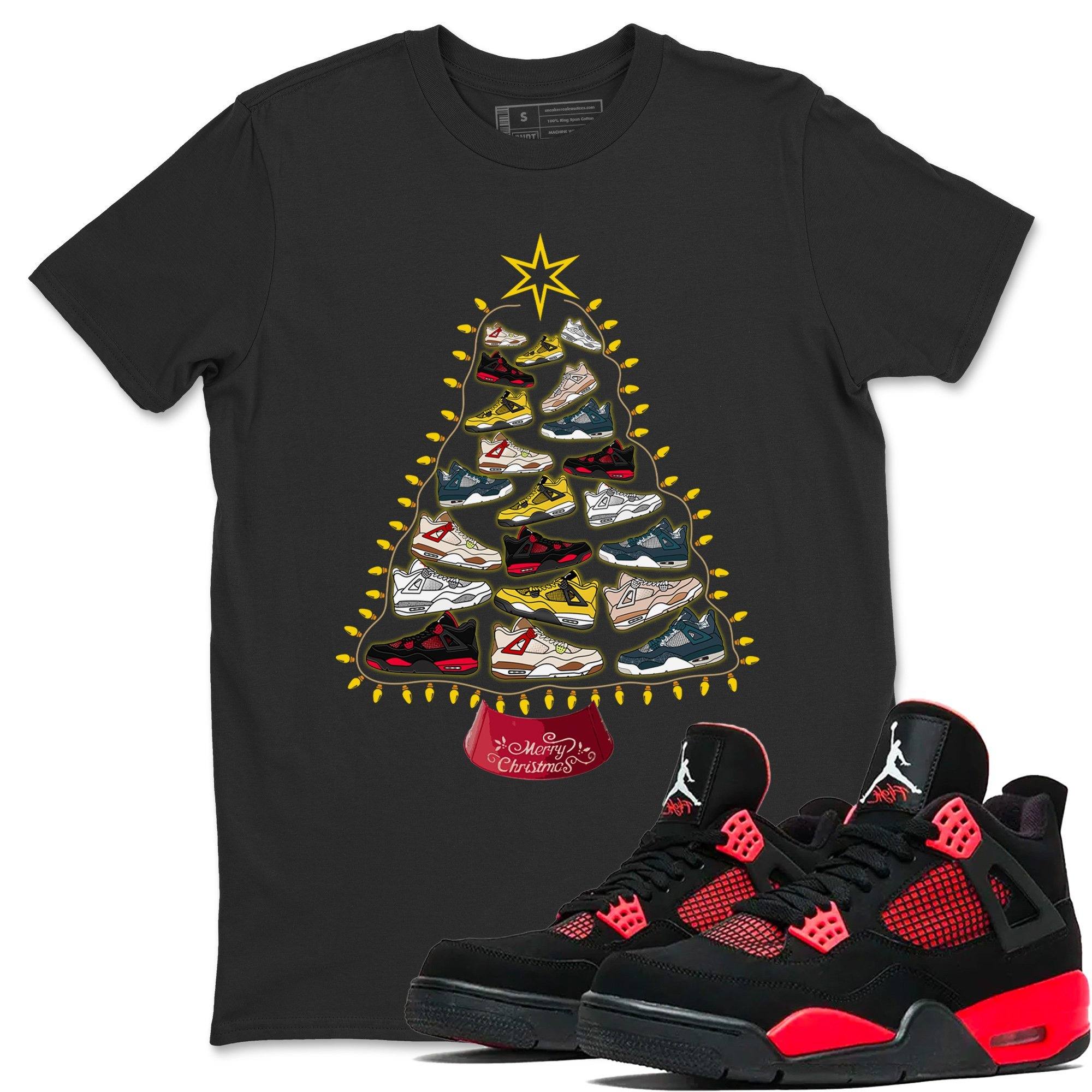 snkmatch Christmas Tree Unisex Tops - Air Jordan 4 Red Thunder