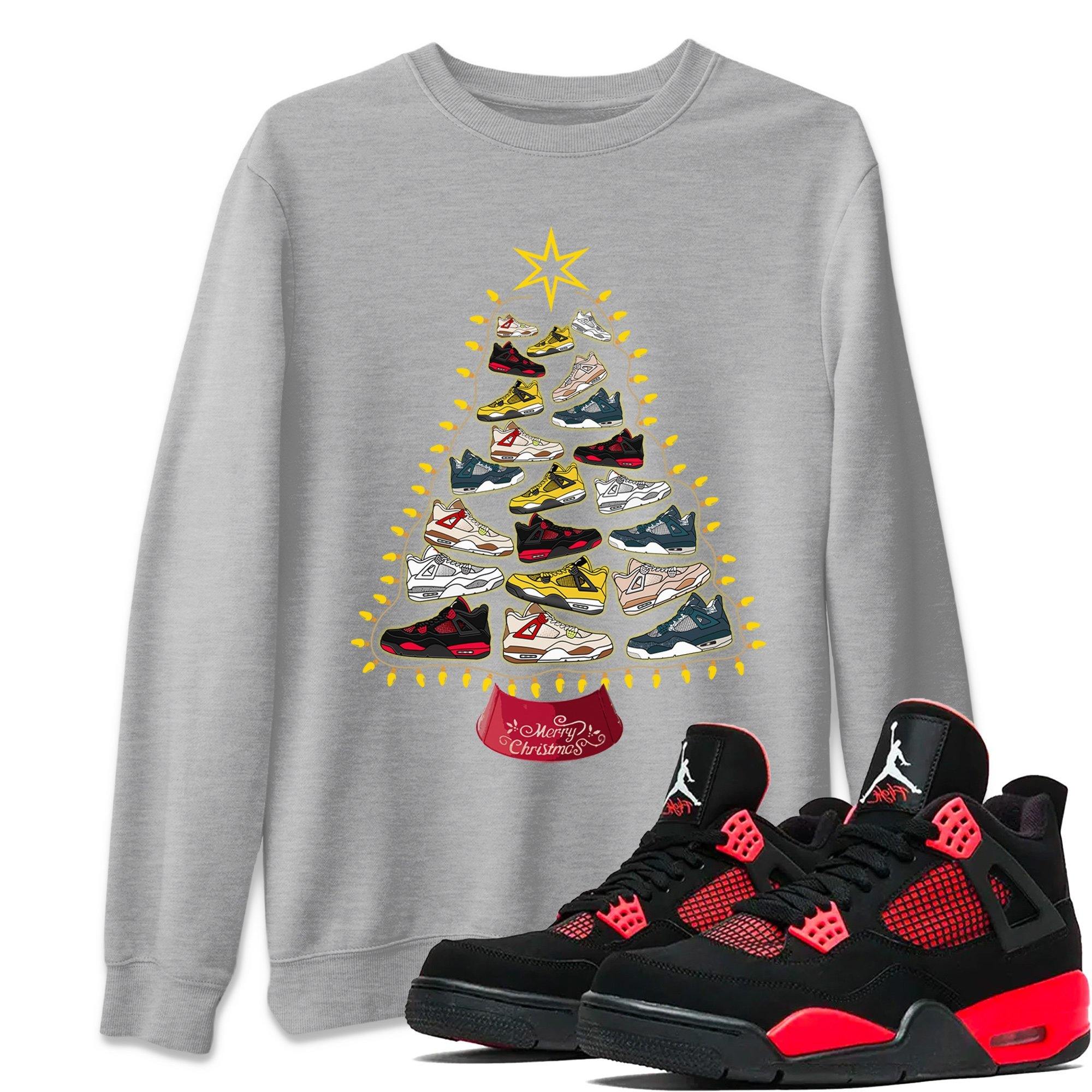 snkmatch Christmas Tree Unisex Tops - Air Jordan 4 Red Thunder