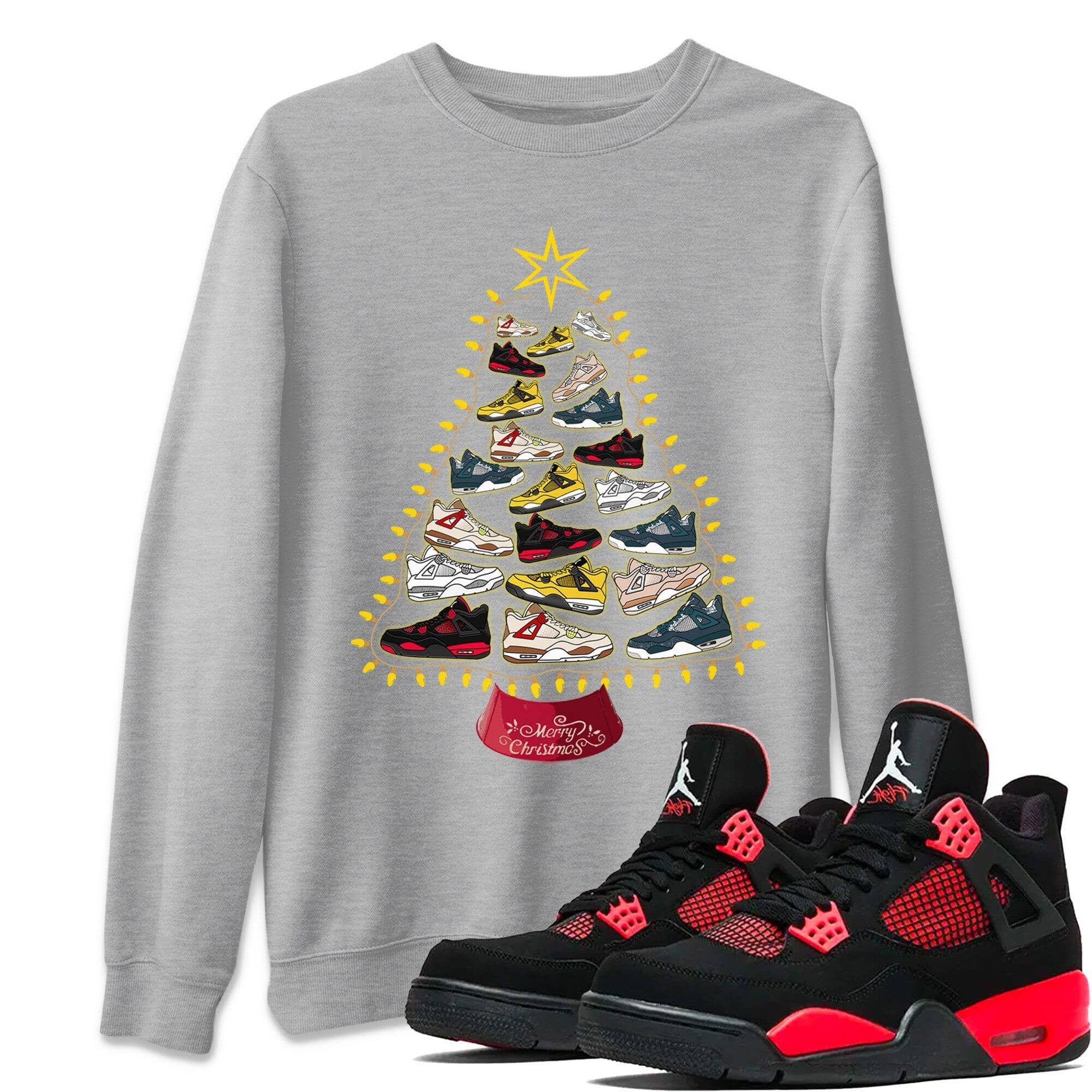 snkmatch Christmas Tree Unisex Tops - Air Jordan 4 Red Thunder