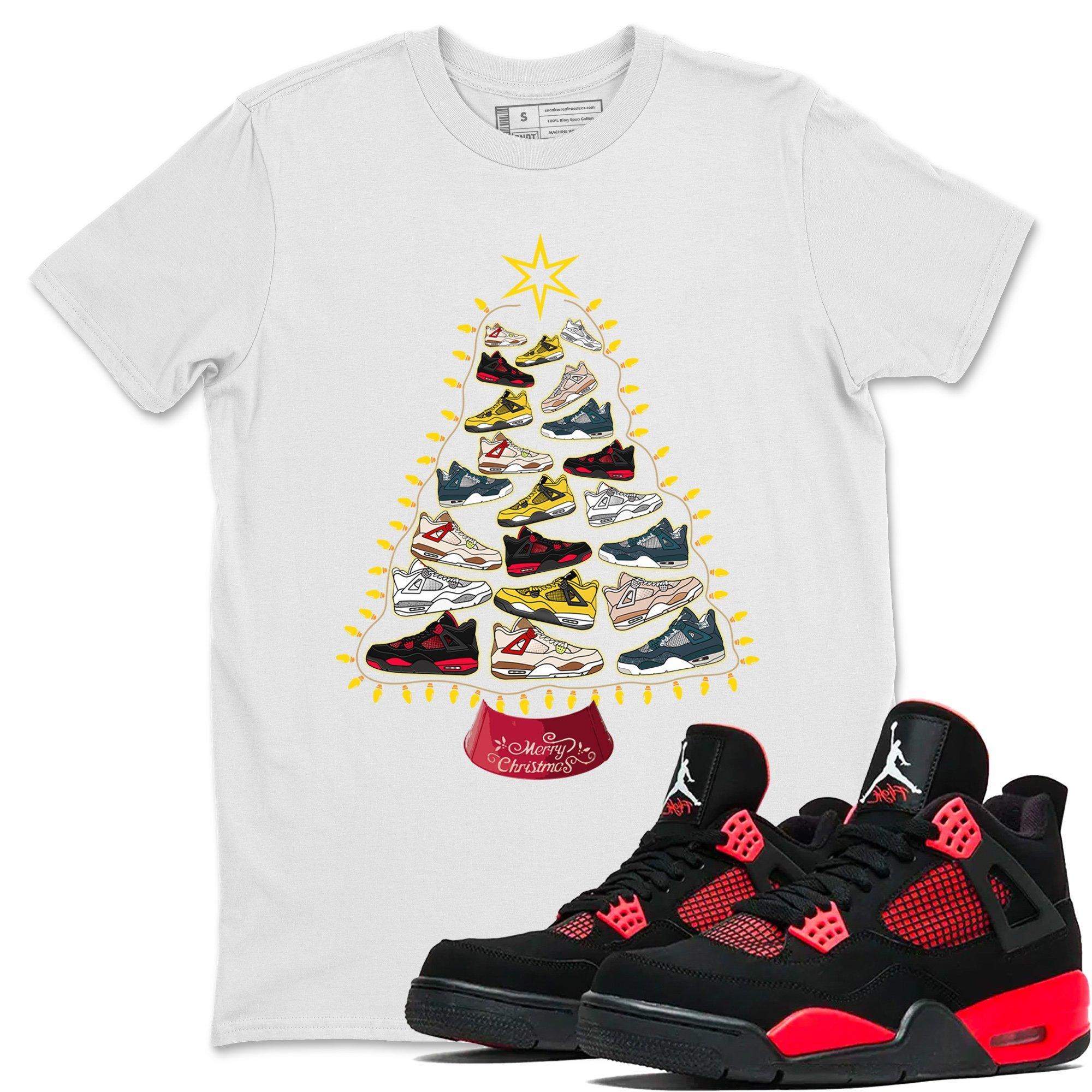 snkmatch Christmas Tree Unisex Tops - Air Jordan 4 Red Thunder