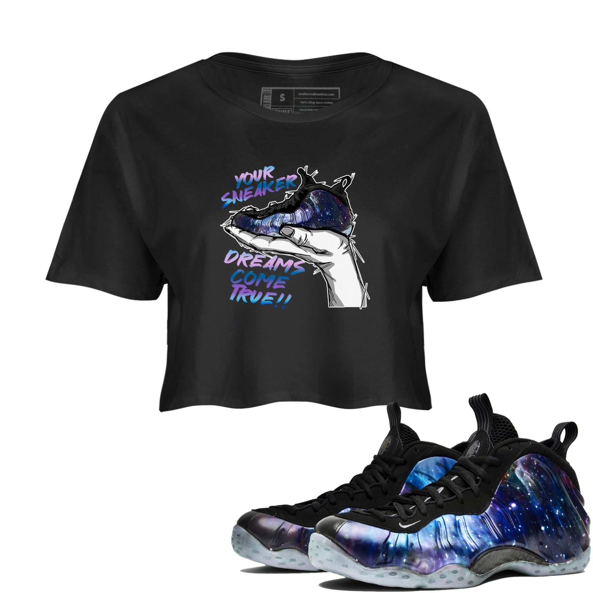 snkmatch Dreams snkmatch Women's Top - Air Foamposite One Galaxy