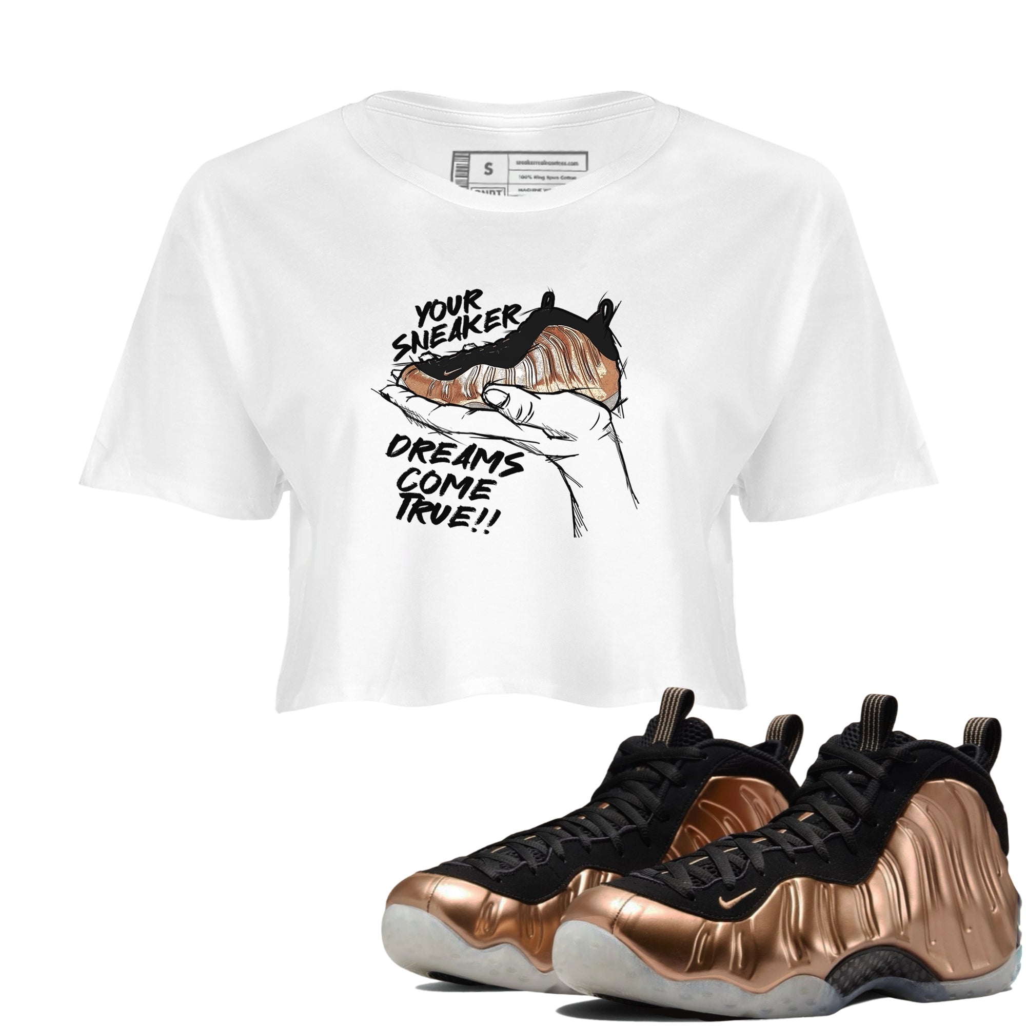 snkmatch Dreams snkmatch Women's Top - Air Foamposite One Metallic Copper