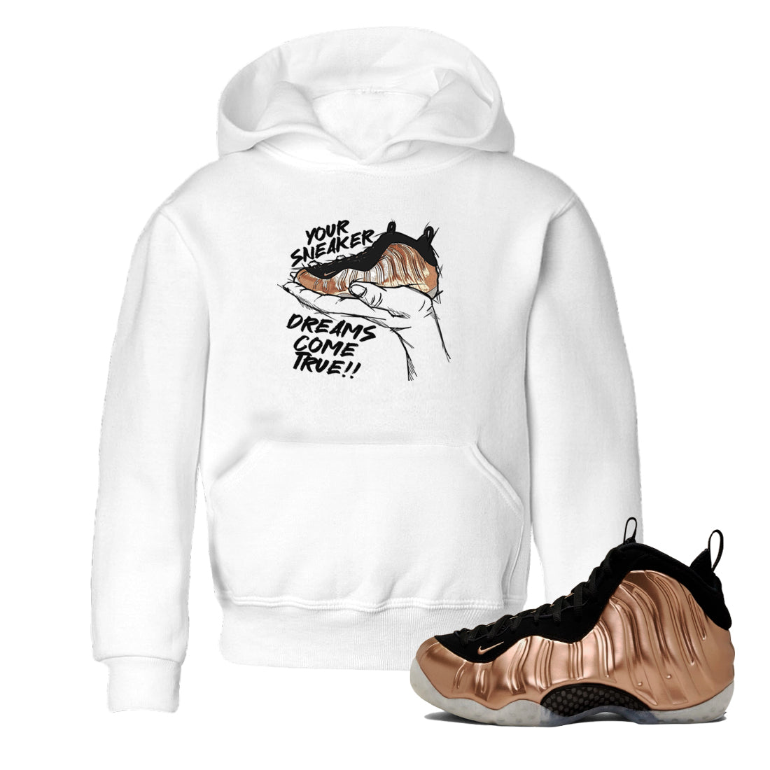 snkmatch Dreams snkmatch Tees Kids - Air Foamposite One Metallic Copper
