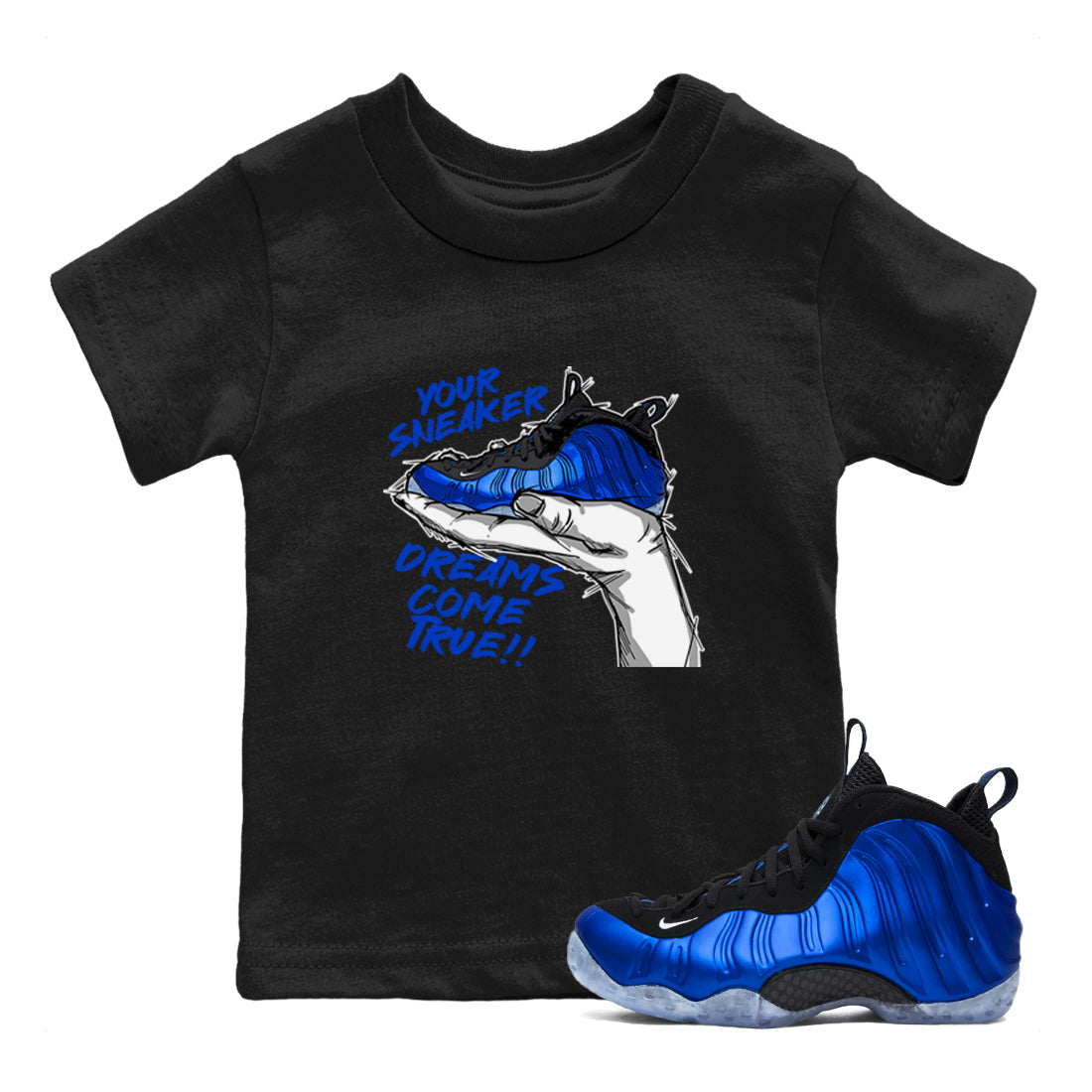 snkmatch Dreams snkmatch Tees Kids - Air Foamposite One Royal
