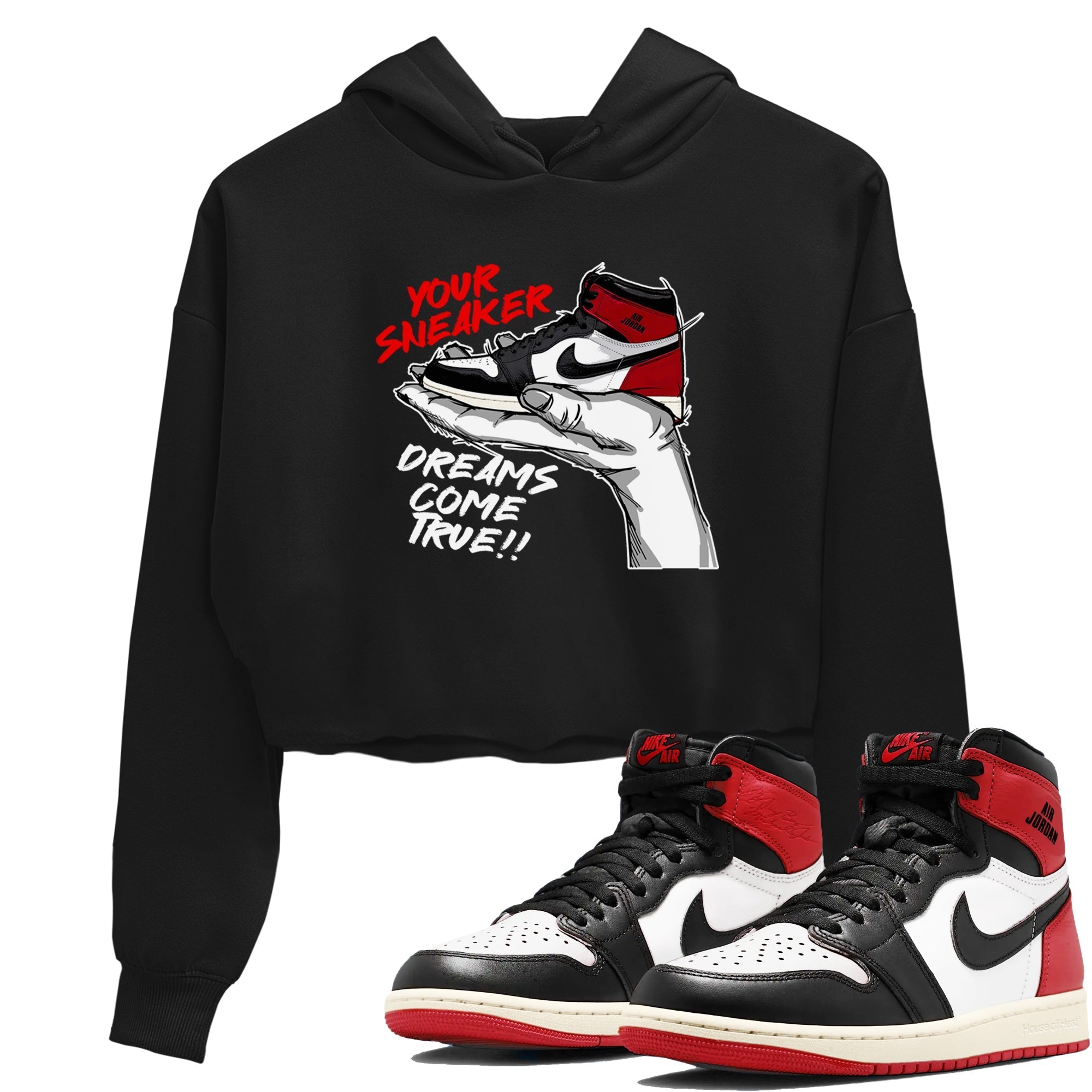 snkmatch Dreams snkmatch Women's Top - Air Jordan 1 Black Toe Reimagined