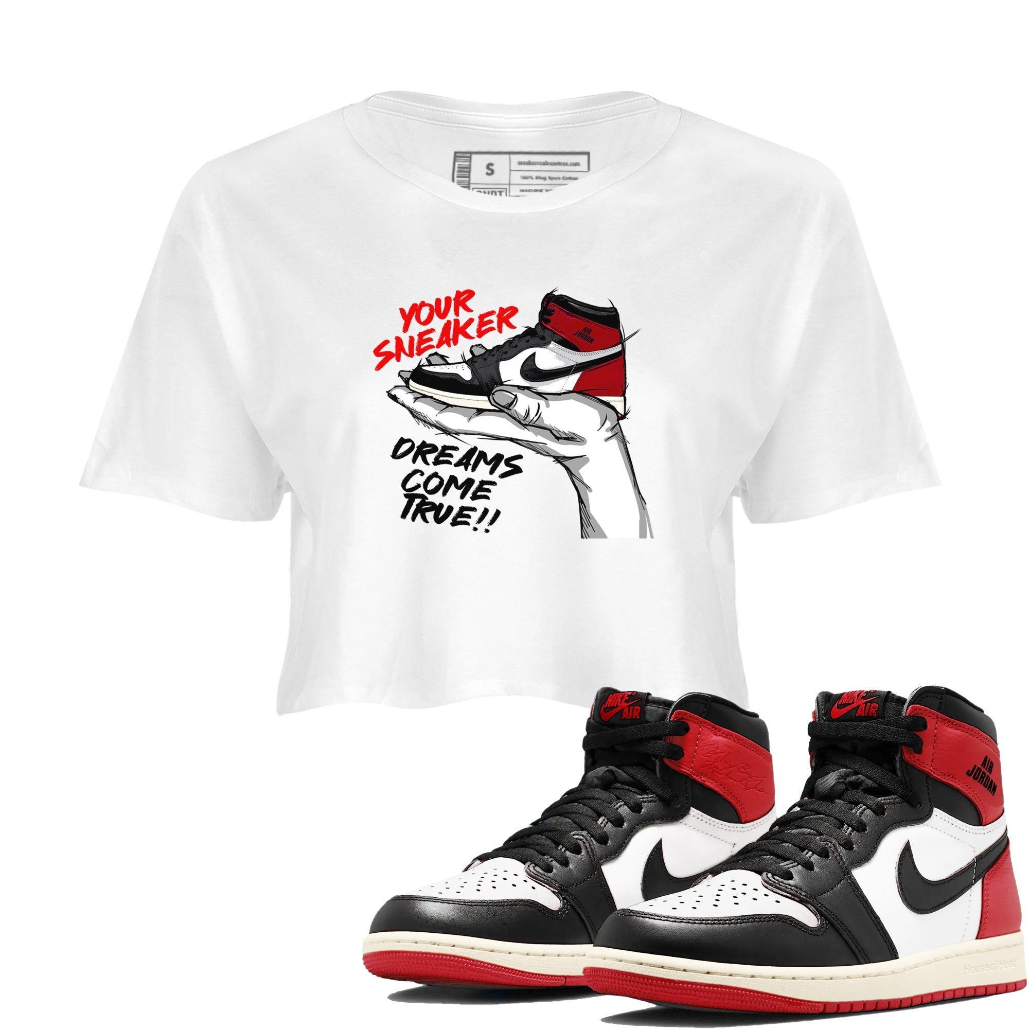 snkmatch Dreams snkmatch Women's Top - Air Jordan 1 Black Toe Reimagined