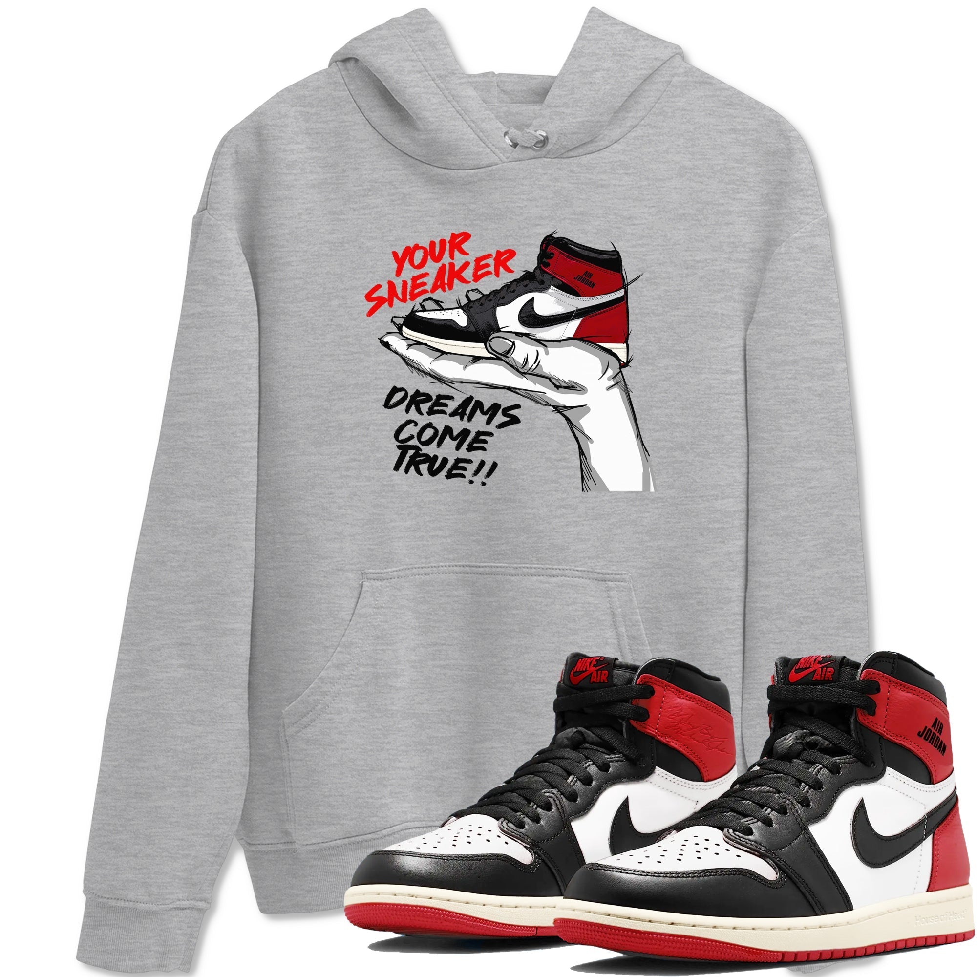 snkmatch Dreams snkmatch Tees - Air Jordan 1 Black Toe Reimagined