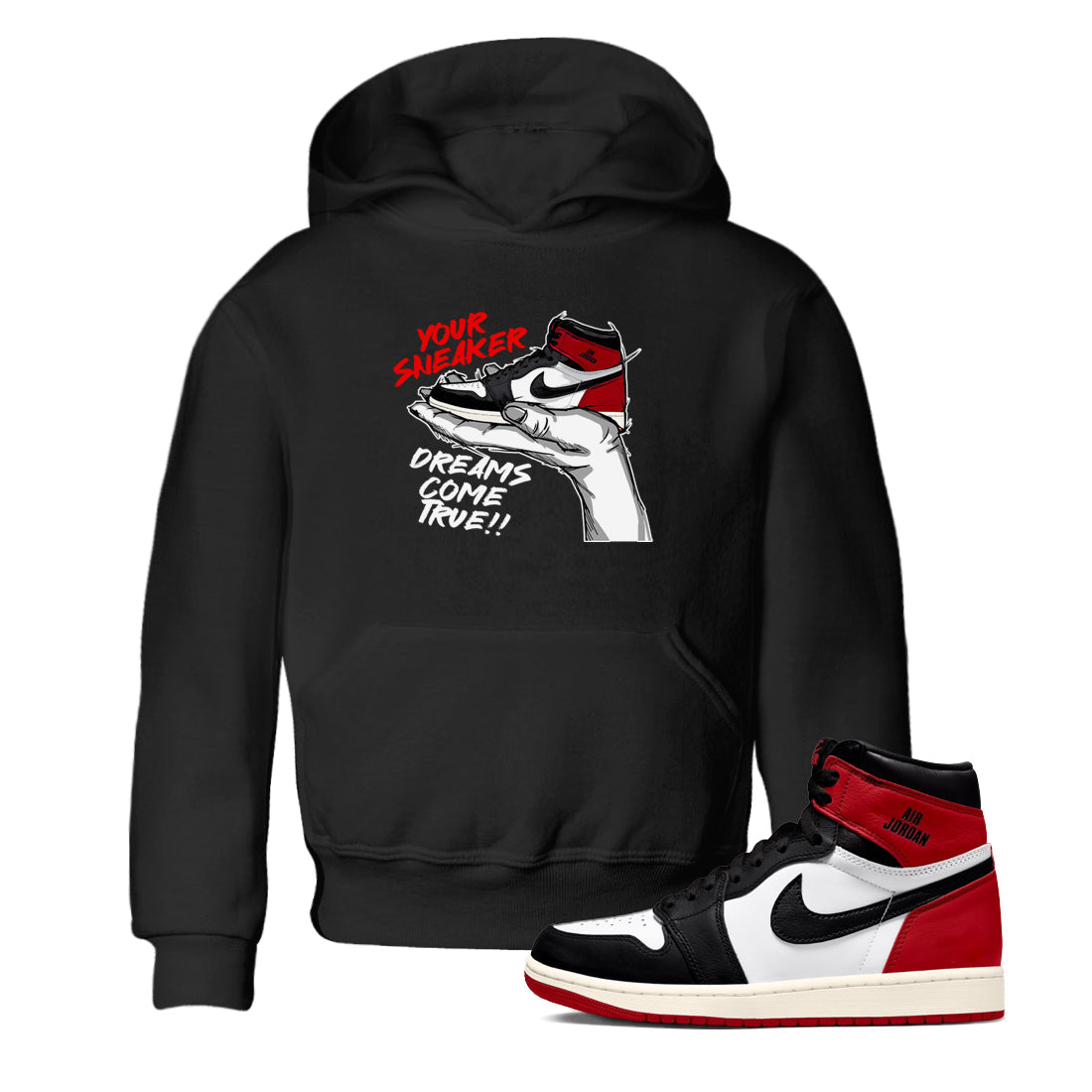 snkmatch Dreams snkmatch Tees Kids - Air Jordan 1 Black Toe Reimagined