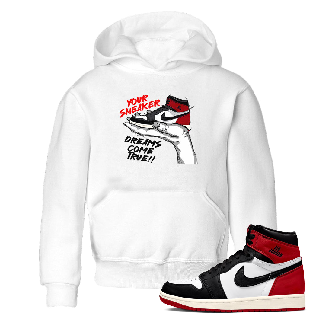 snkmatch Dreams snkmatch Tees Kids - Air Jordan 1 Black Toe Reimagined