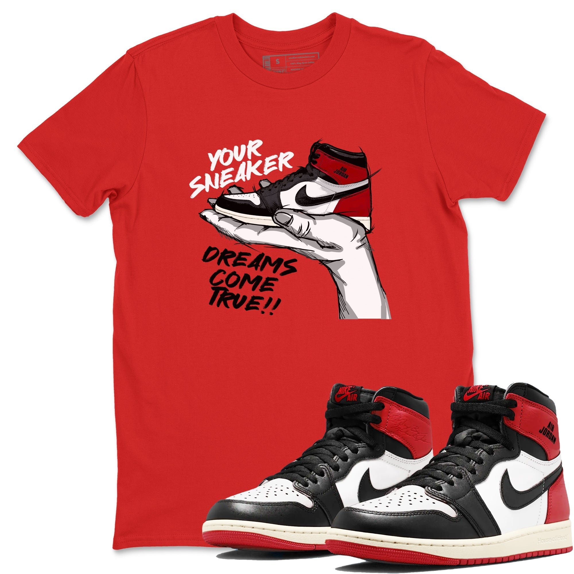 snkmatch Dreams snkmatch Tees - Air Jordan 1 Black Toe Reimagined