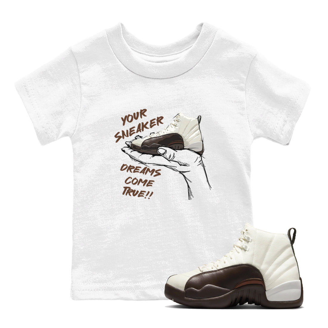snkmatch Dreams snkmatch Tees Kids - Air Jordan 12 Baroque Brown