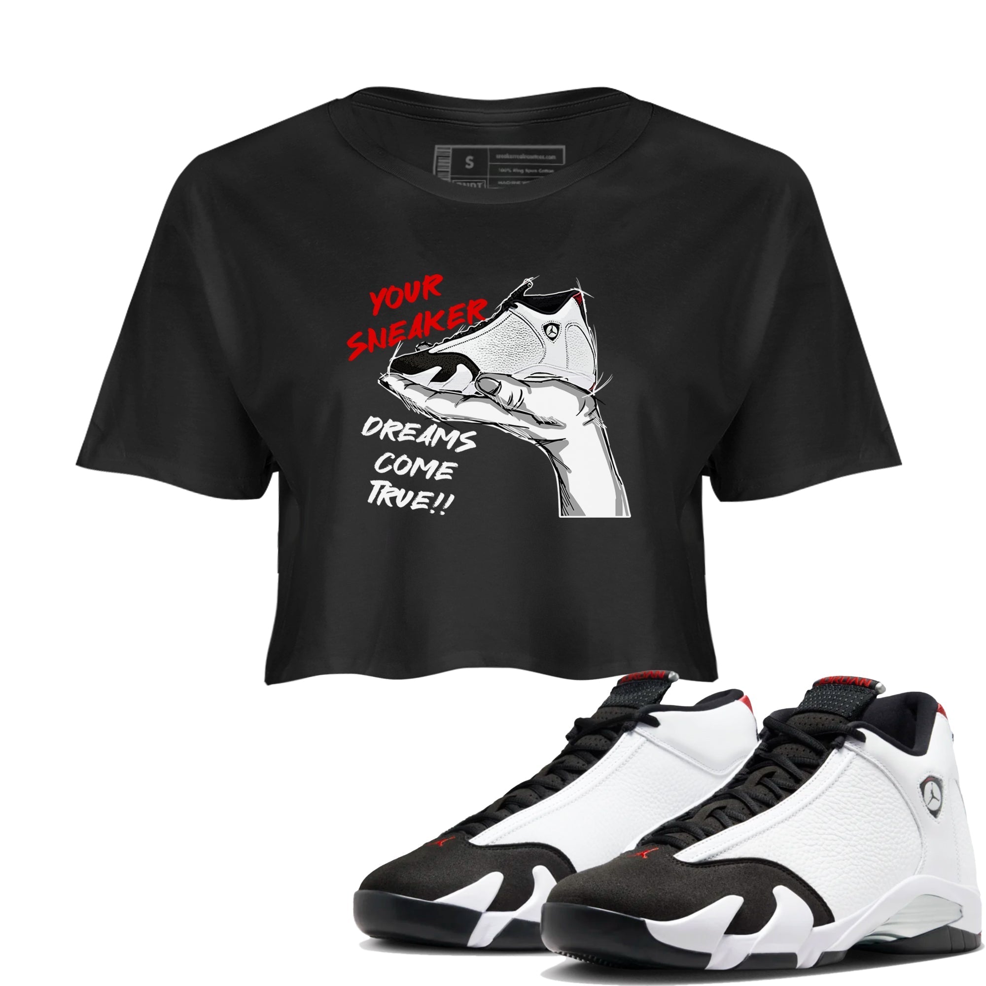 snkmatch Dreams snkmatch Women's Top - Air Jordan 14 Black Toe