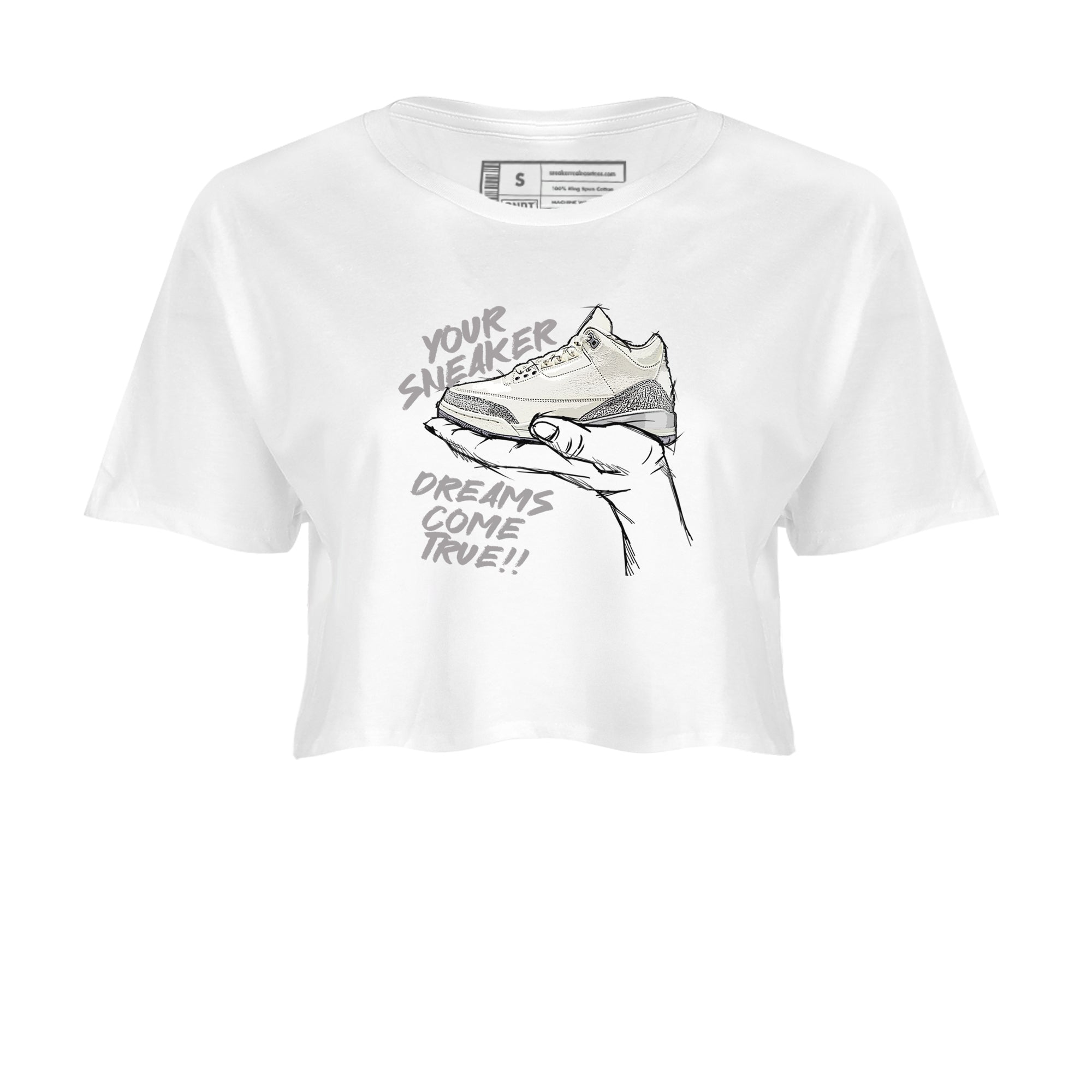 snkmatch Dreams snkmatch Women's Top - Air Jordan 3 Sail and Cement Grey