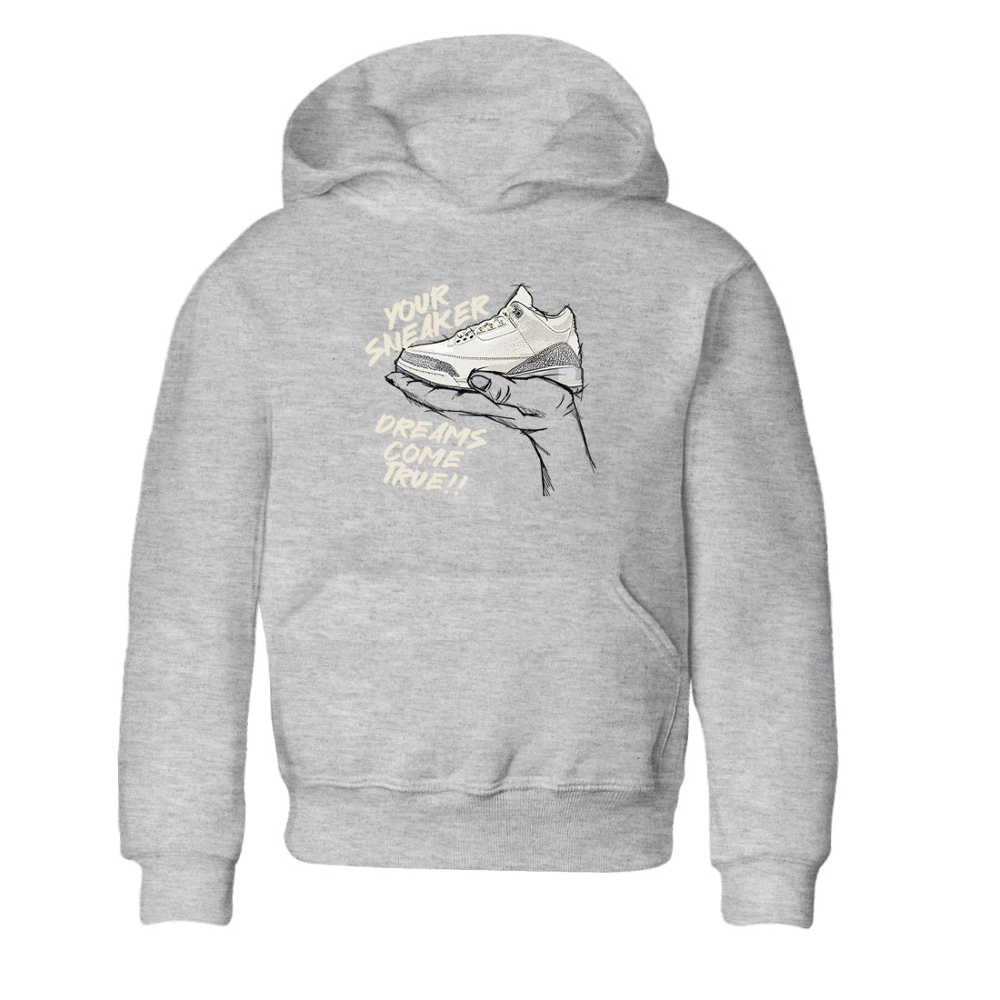 snkmatch Dreams snkmatch Tees Kids - Air Jordan 3 Sail and Cement Grey