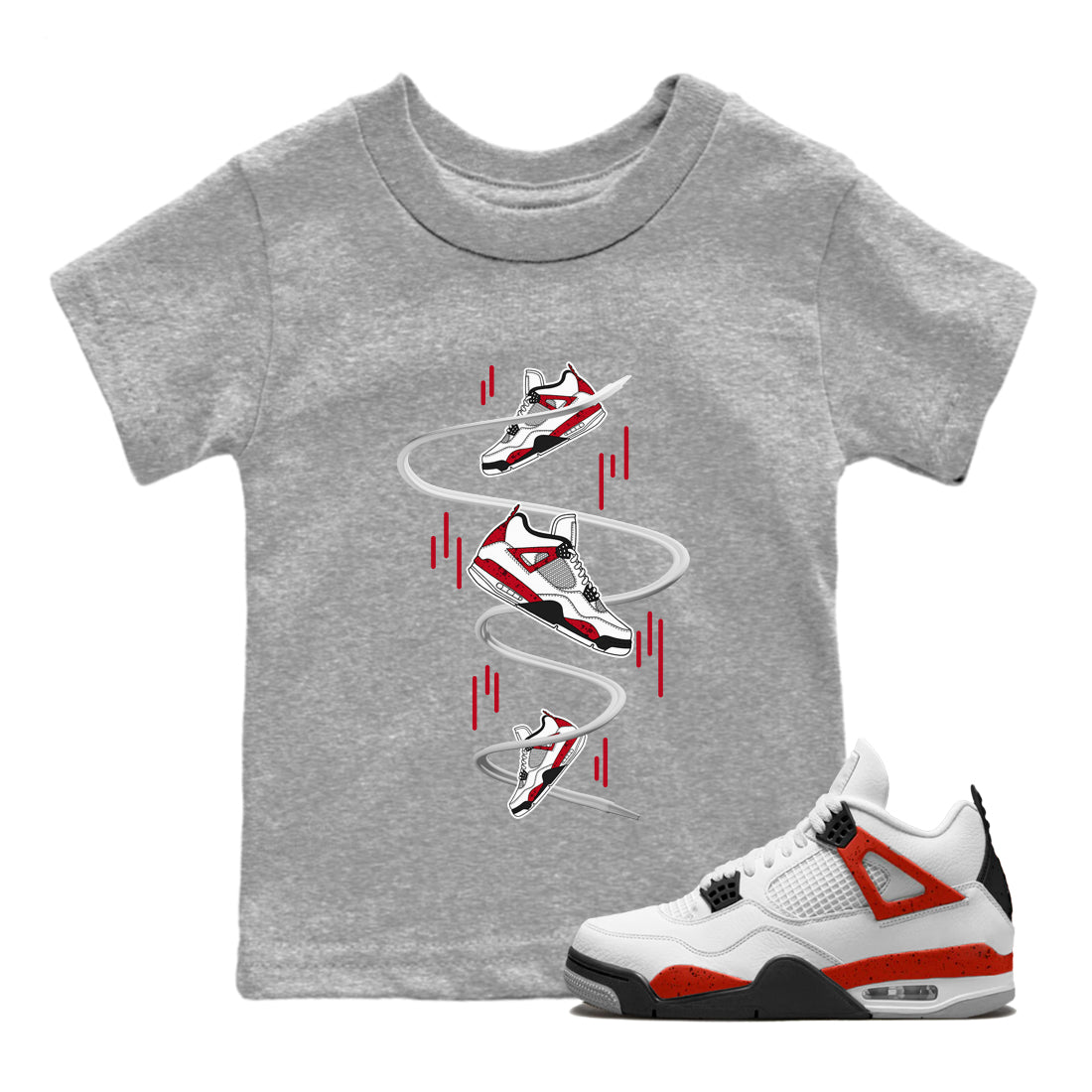 snkmatch Drop Kids Tops - Air Jordan 4 Red Cement