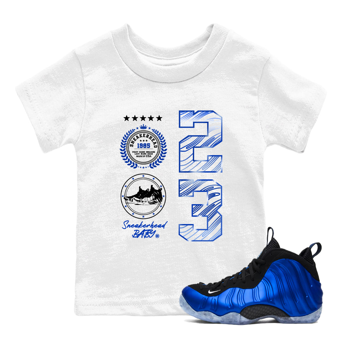 snkmatch Emblem snkmatch Tees Kids - Air Foamposite One Royal