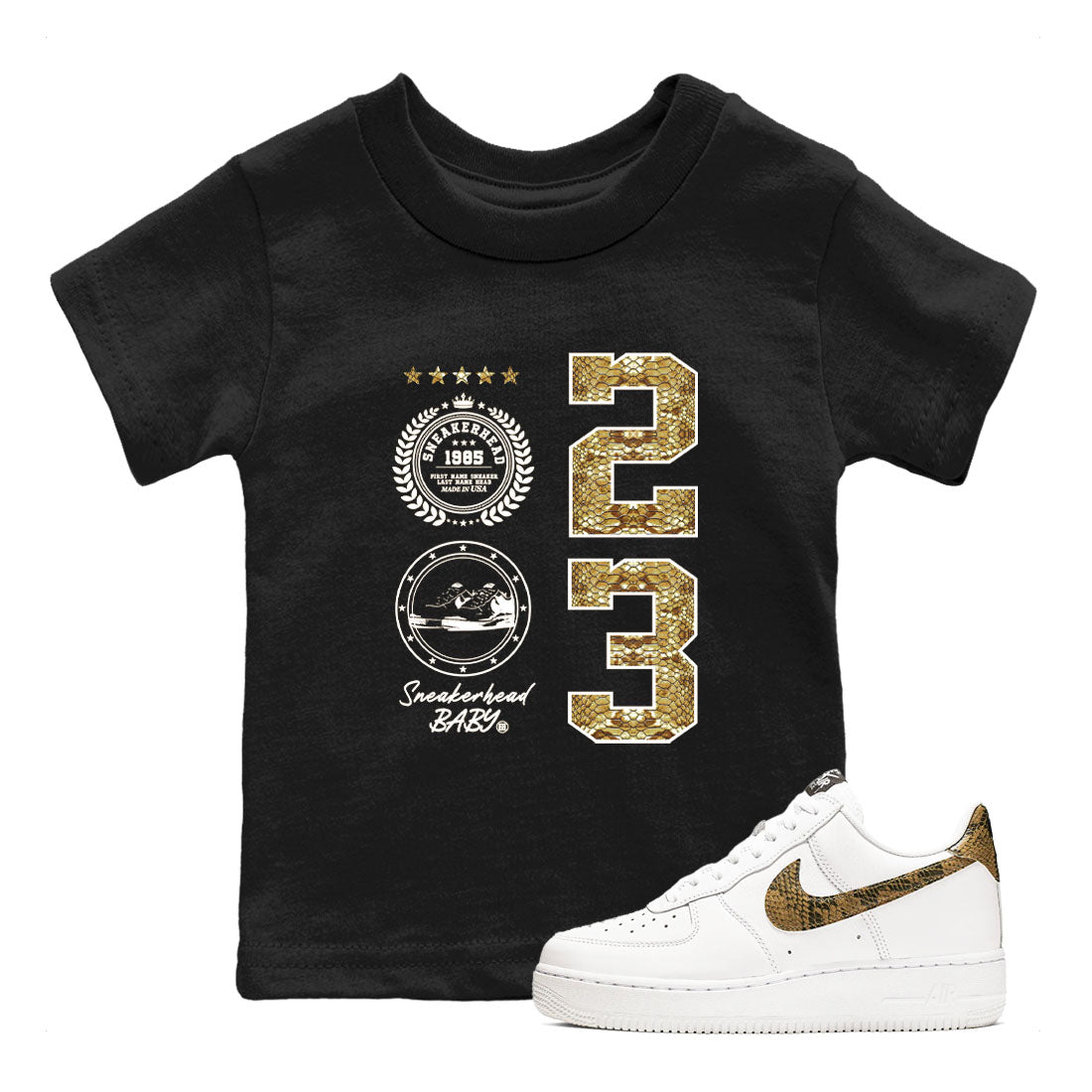 snkmatch Emblem snkmatch Tees Kids - Air Force 1 Ivory Snake